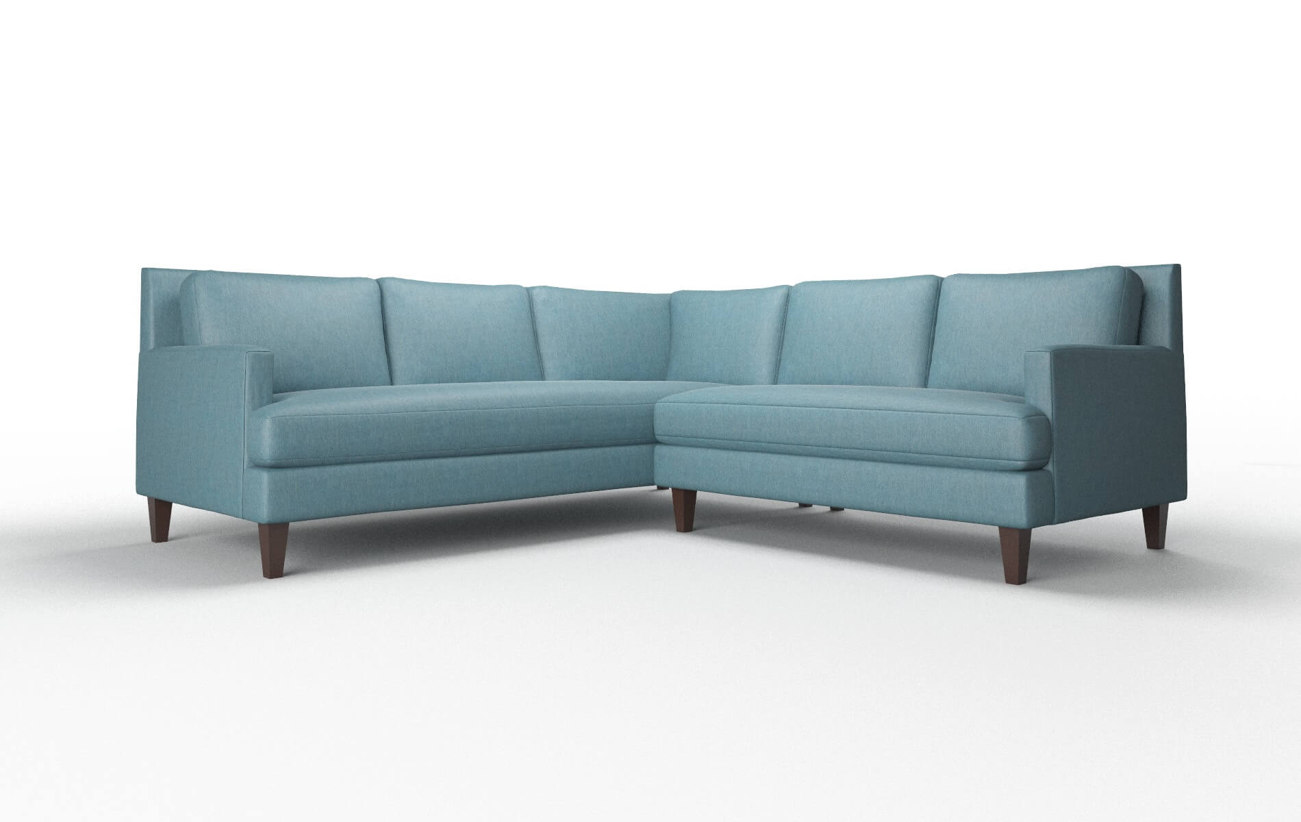 Marseille Cosmo Teal Sectional espresso legs 1