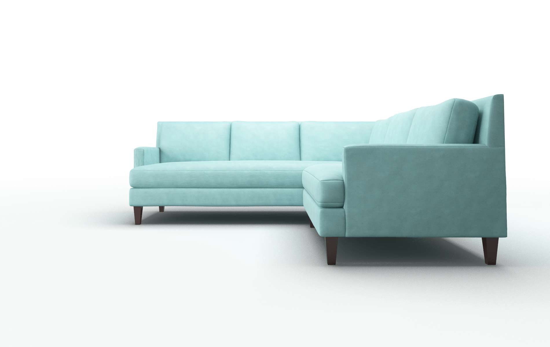 Marseille Curious Turquoise Sectional espresso legs 5