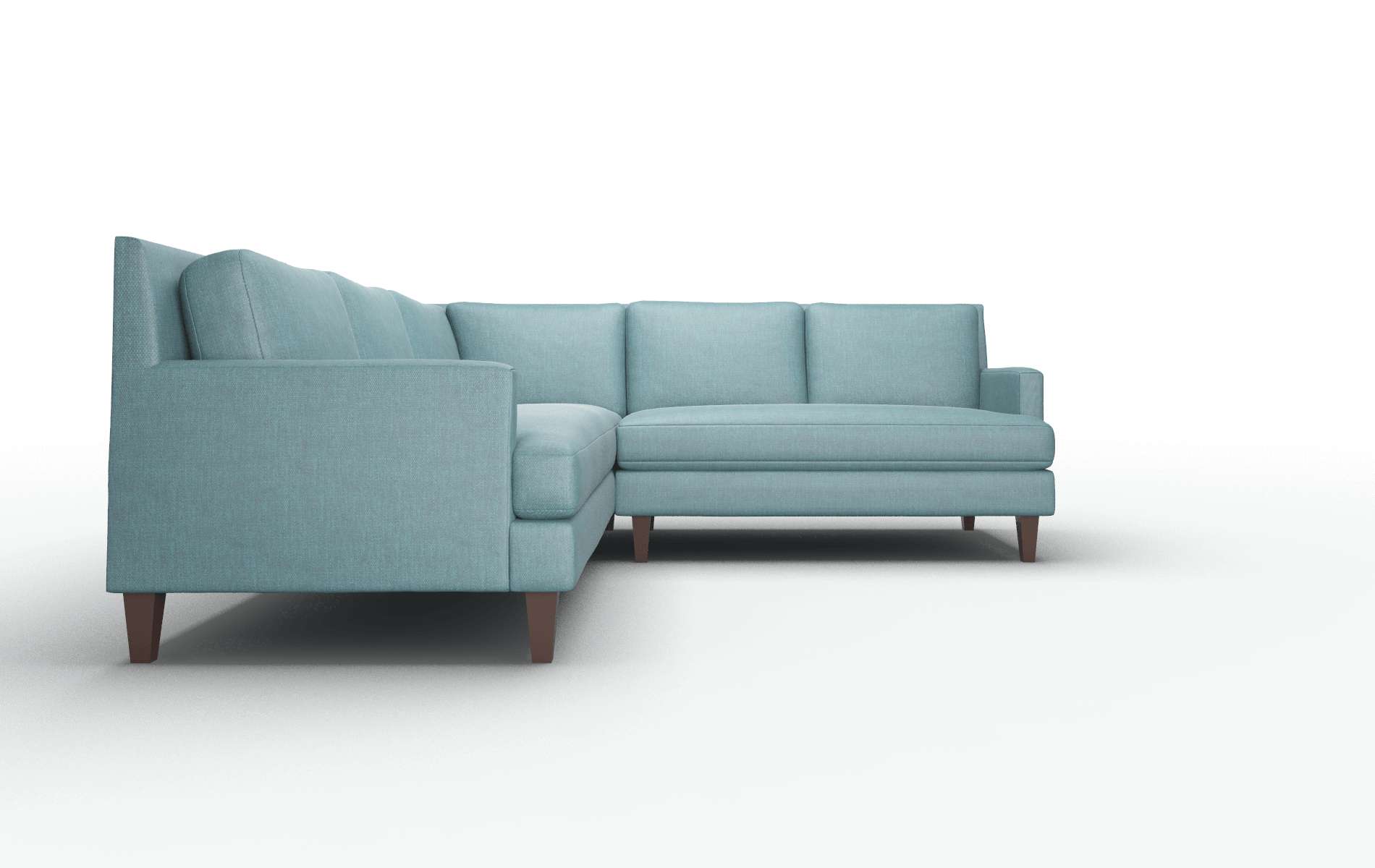 Marseille Elliot Teal Sectional espresso legs 2