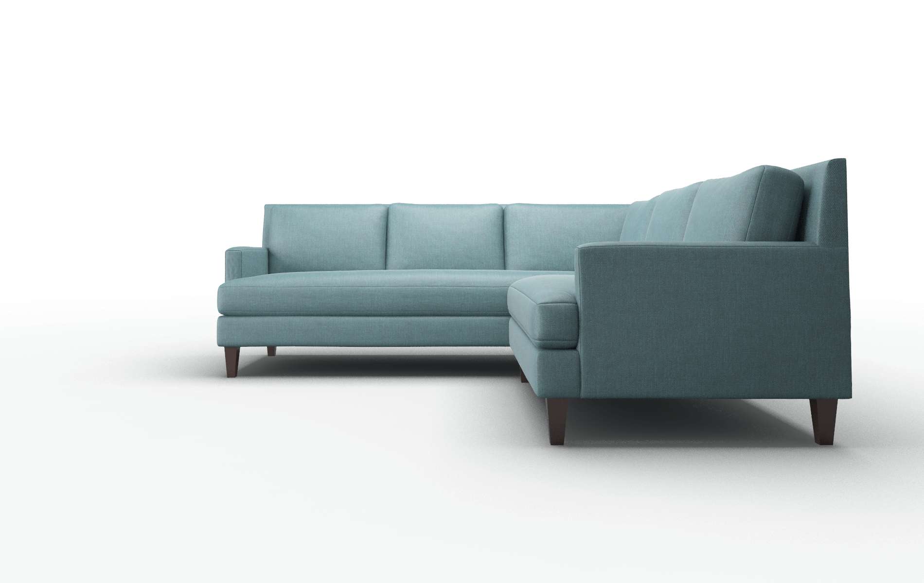 Marseille Elliot Teal Sectional espresso legs 5
