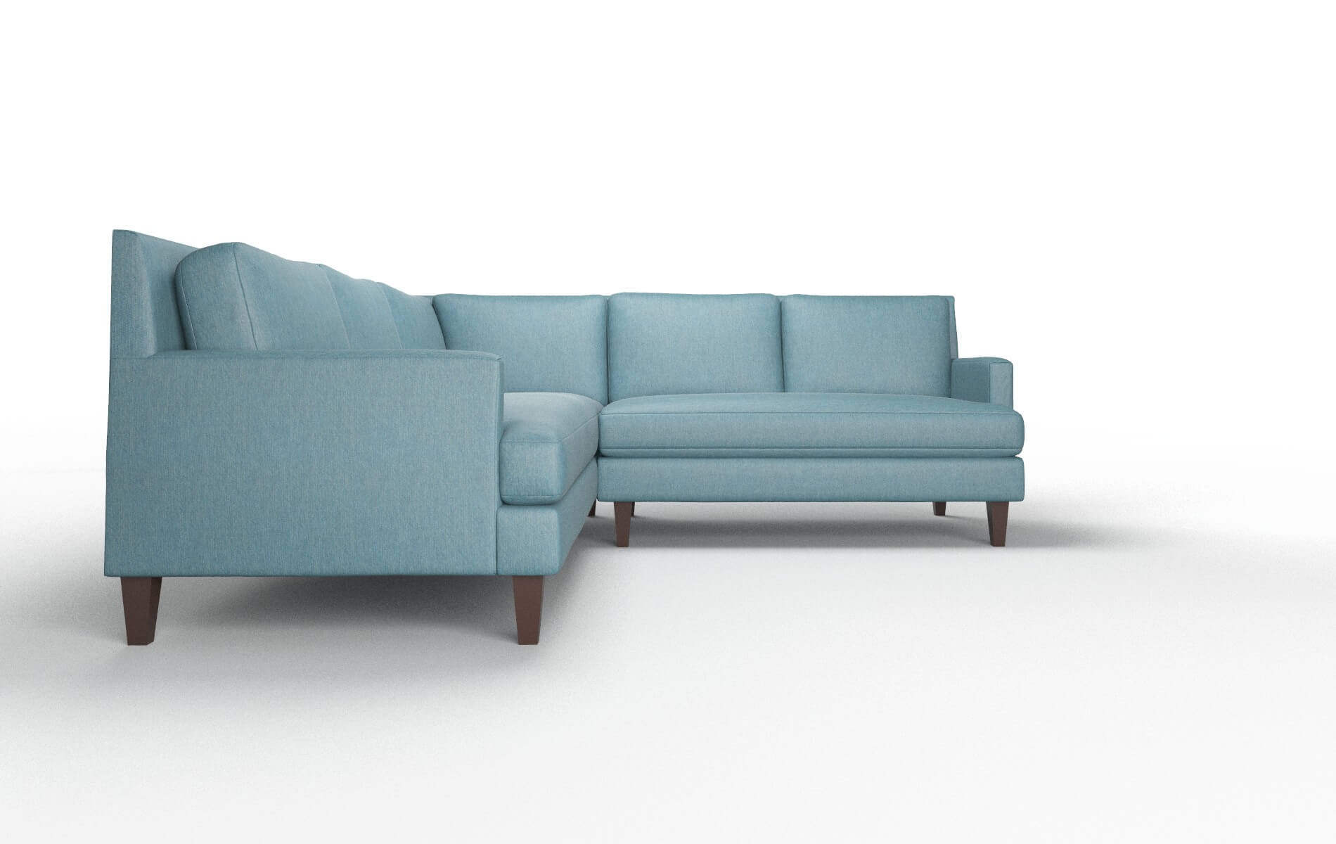 Marseille Hepburn Teal Sectional espresso legs 2