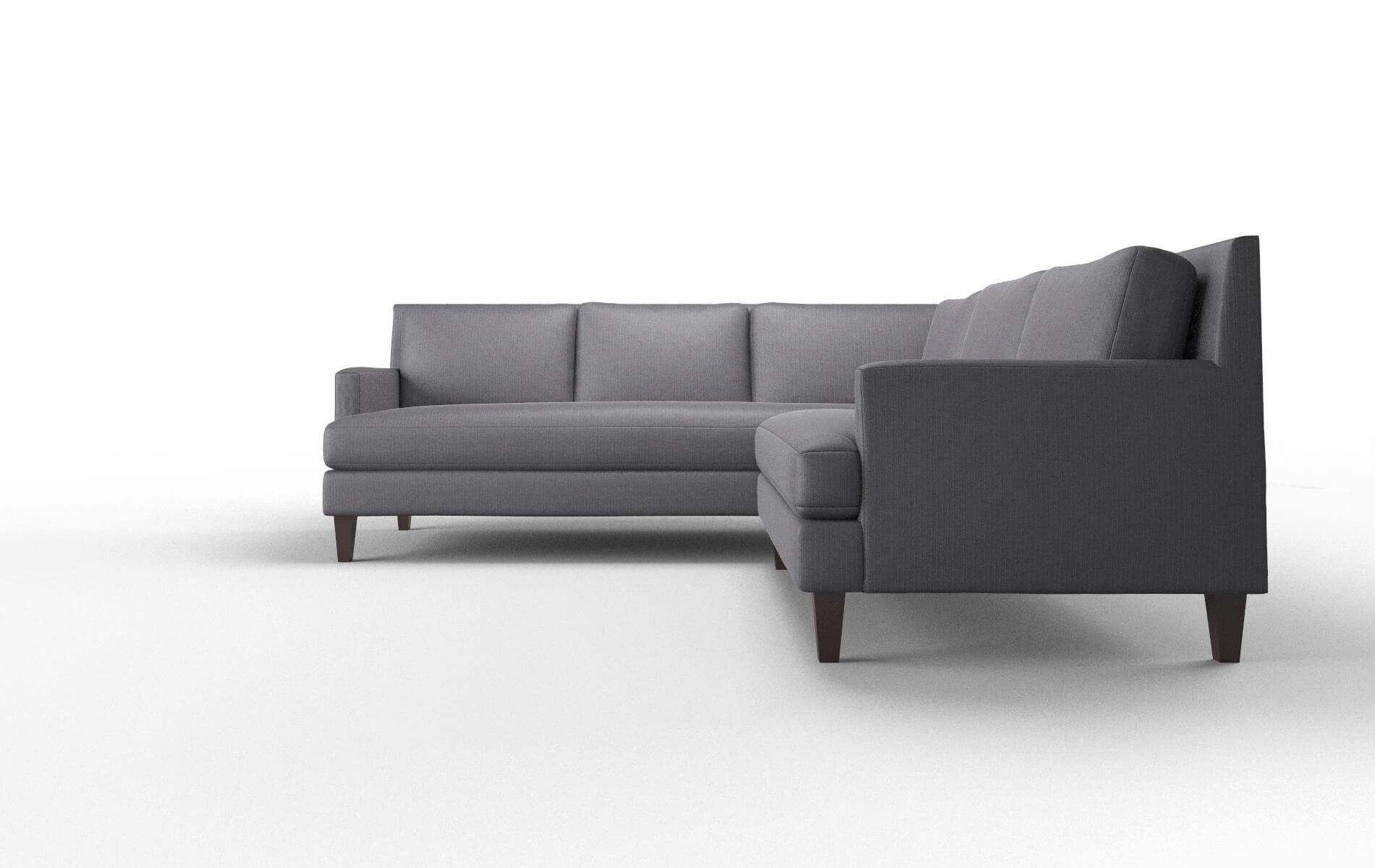 Marseille Parker Charcoal Sectional espresso legs 5
