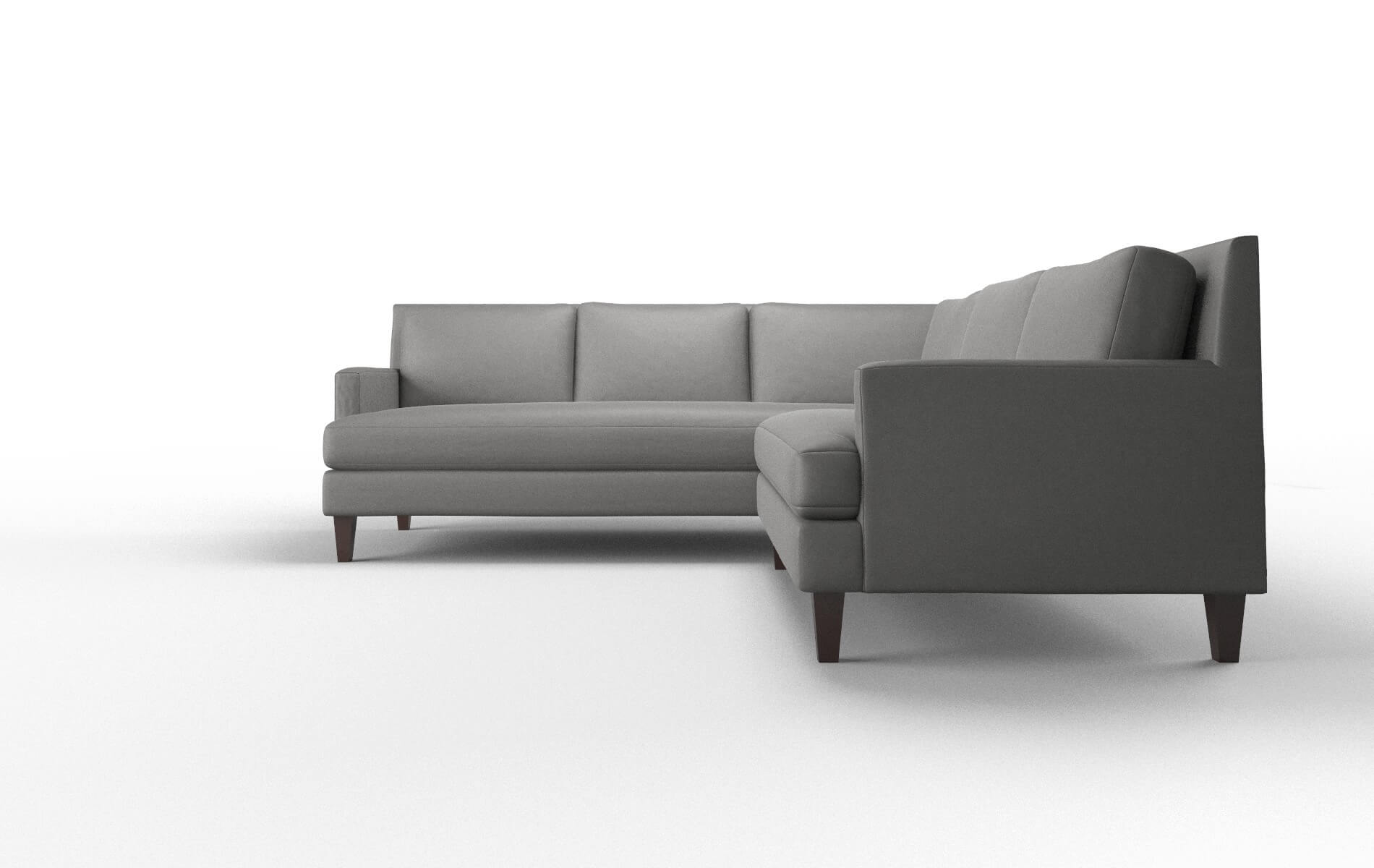 Marseille Rocket Charcoal Sectional espresso legs 5