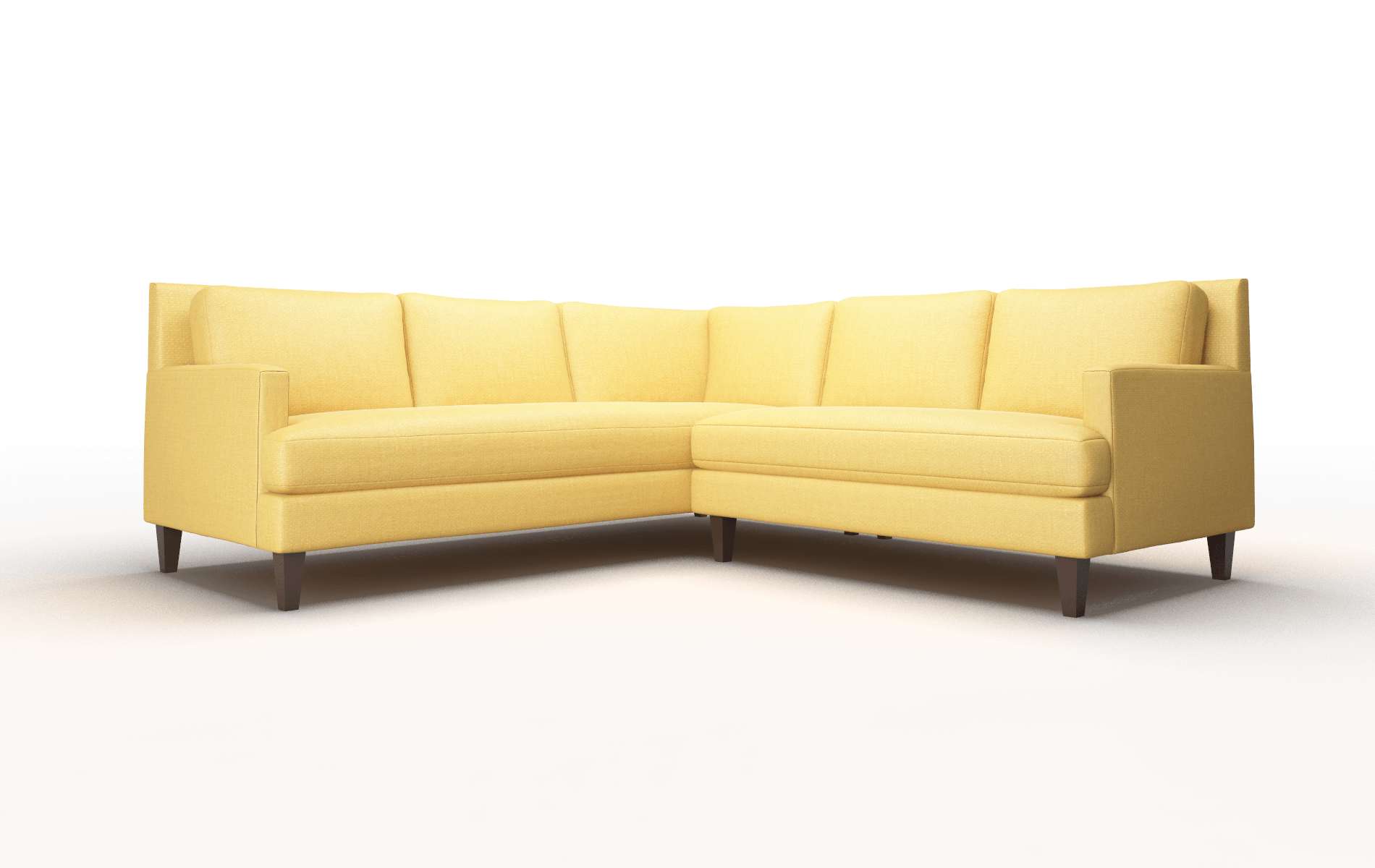Marseille Tess Turmeric Sectional espresso legs 1