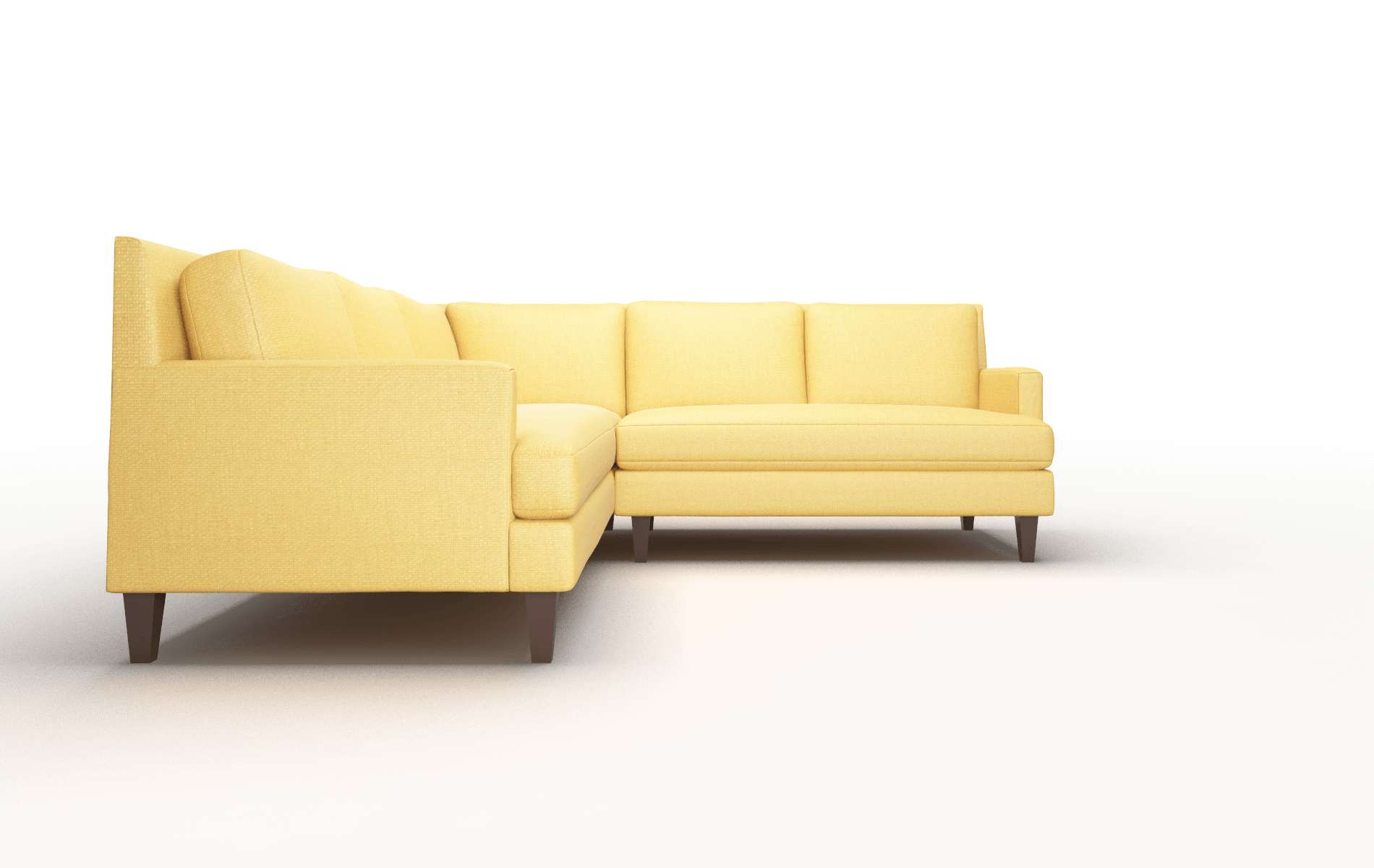 Marseille Tess Turmeric Sectional espresso legs 2