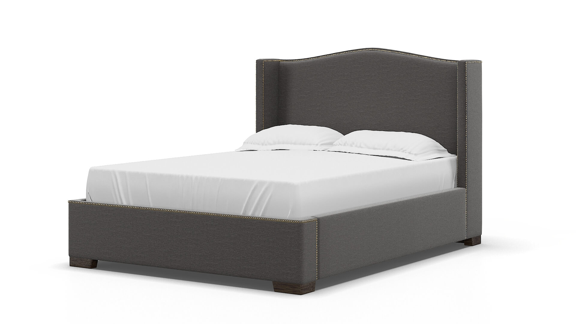 Maya Oscar Grey Bed espresso legs 5