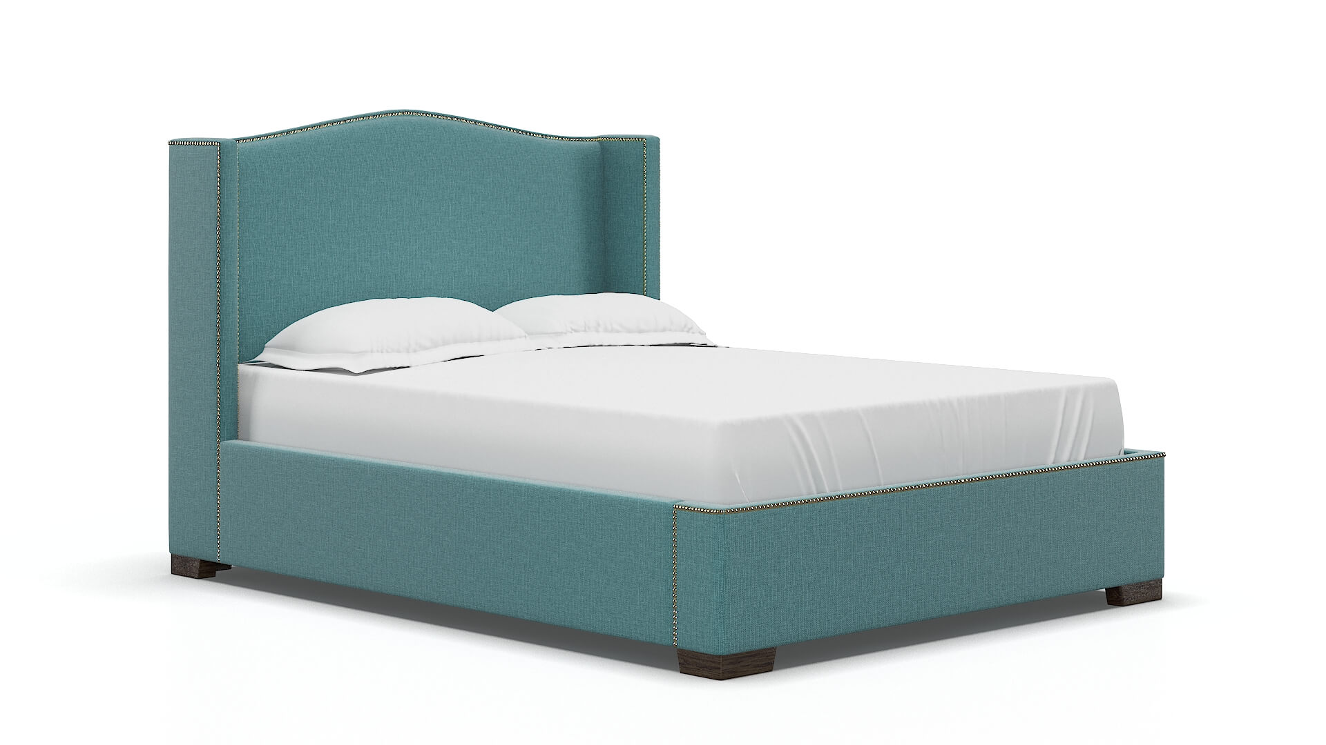 Maya Parker Turquoise Bed espresso legs 2