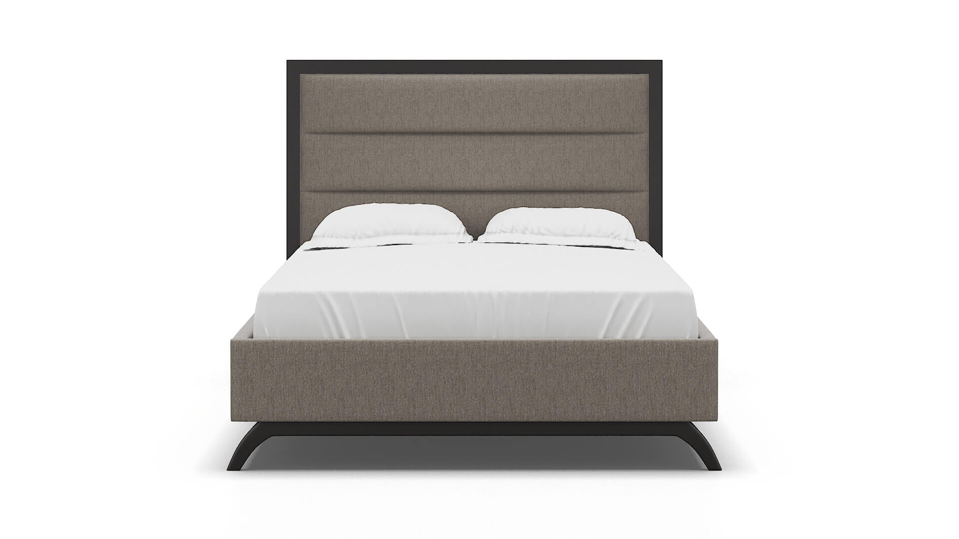 Meliano Cosmo Taupe Bed espresso legs 1