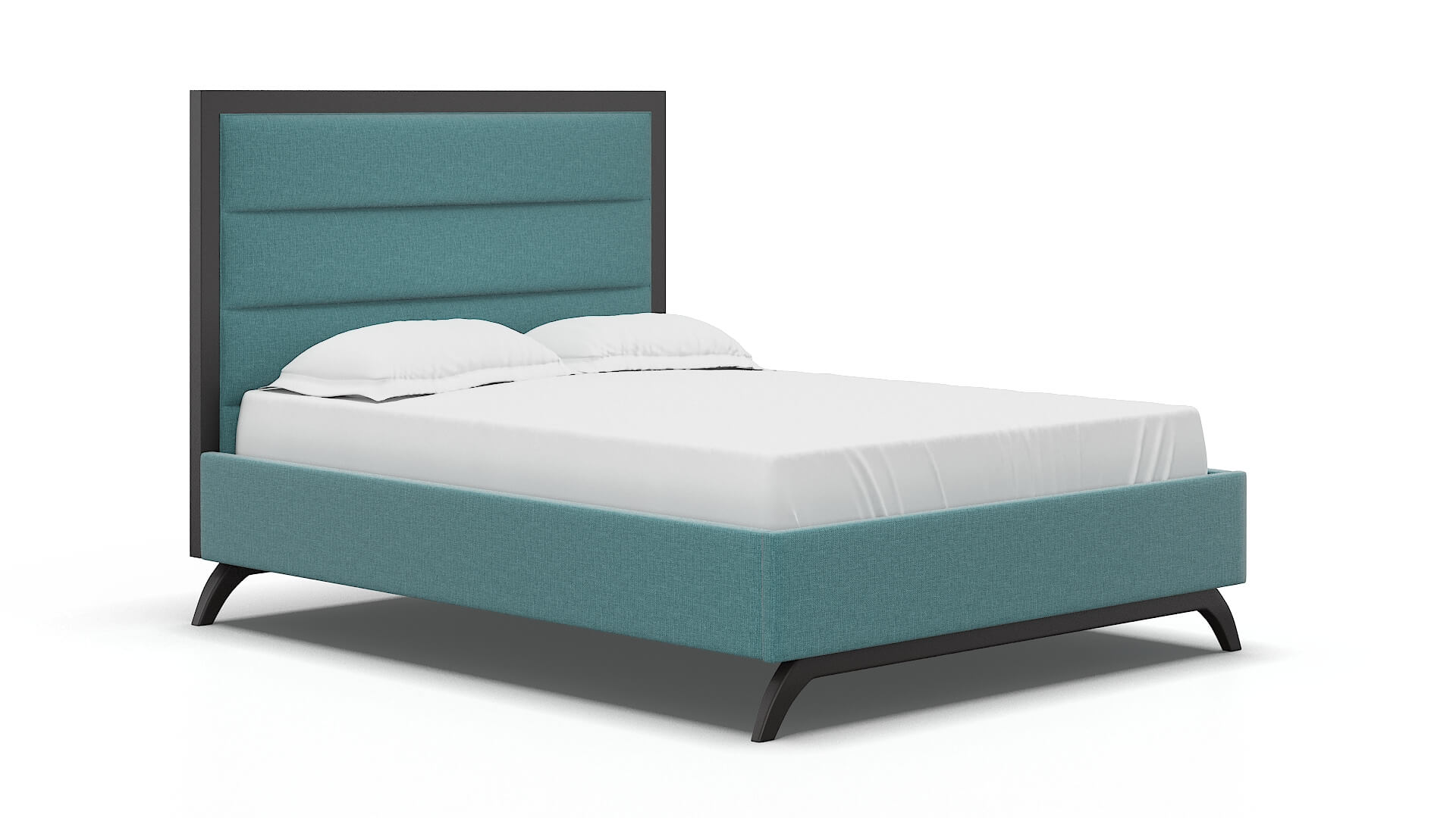 Meliano Parker Turquoise Bed espresso legs 2