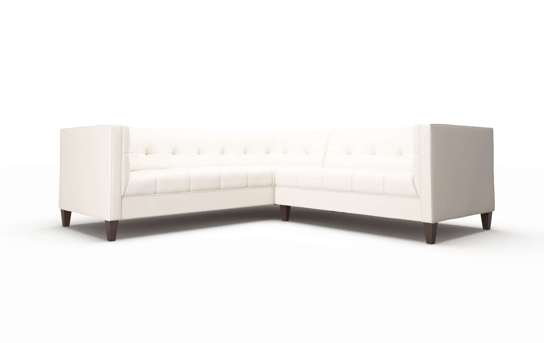 Messina Blanche Milky Sectional espresso legs 1