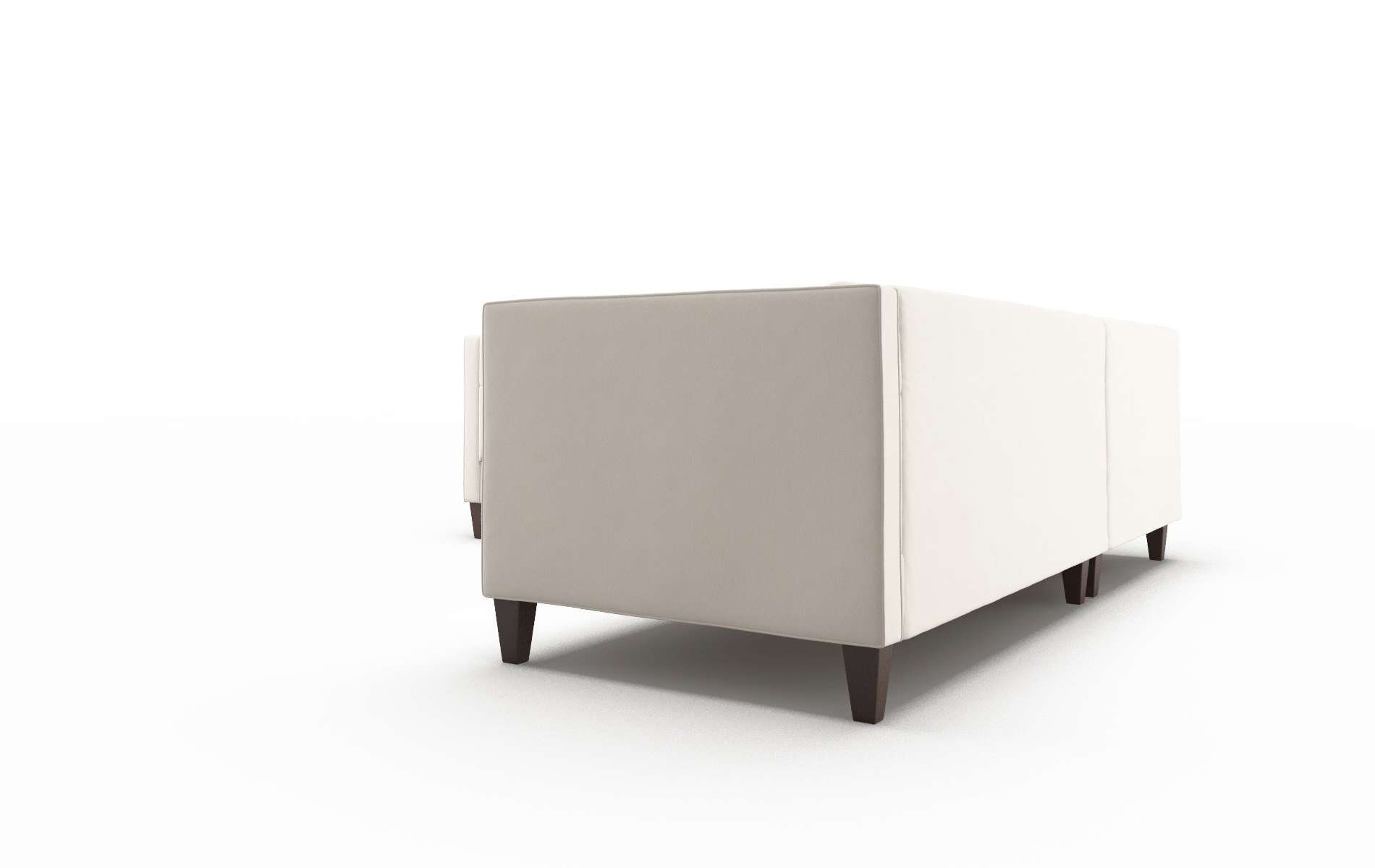 Messina Blanche Milky Sectional espresso legs 4
