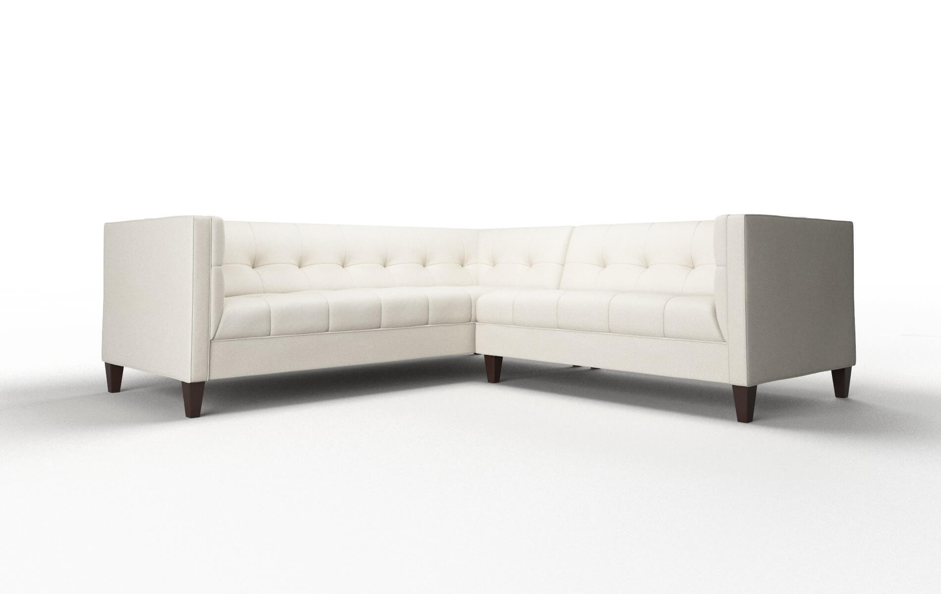 Messina Bungalow Ivory Sectional espresso legs 1