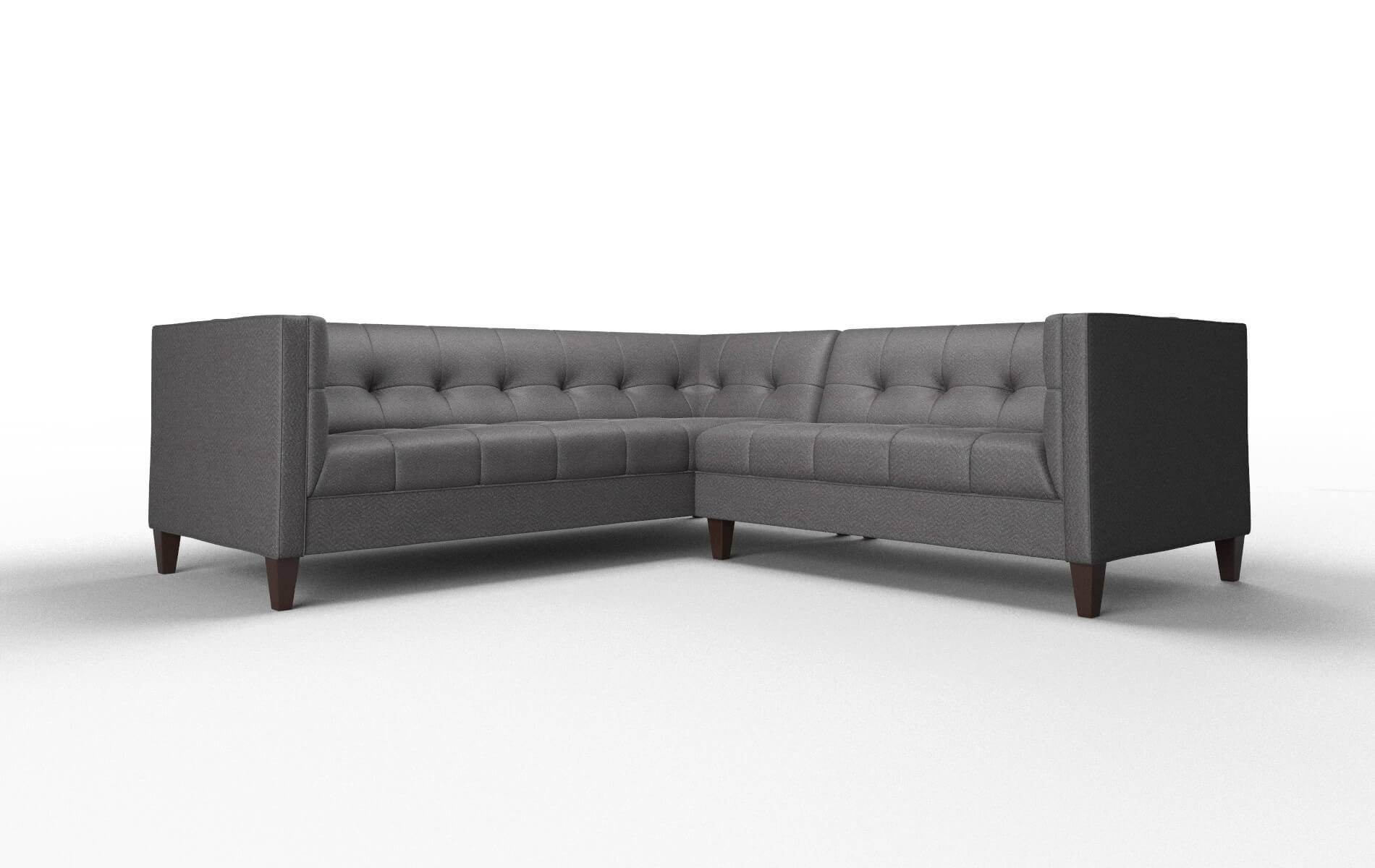 Messina Catalina Charcoal Sectional espresso legs 1