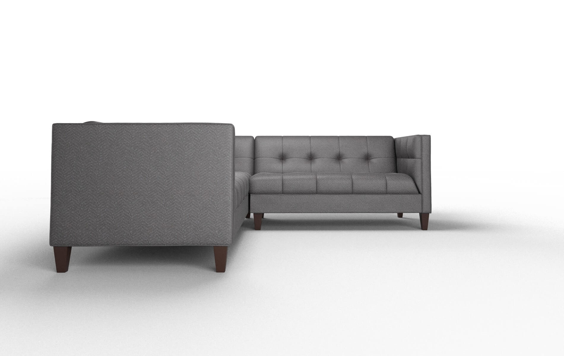 Messina Catalina Charcoal Sectional espresso legs 2