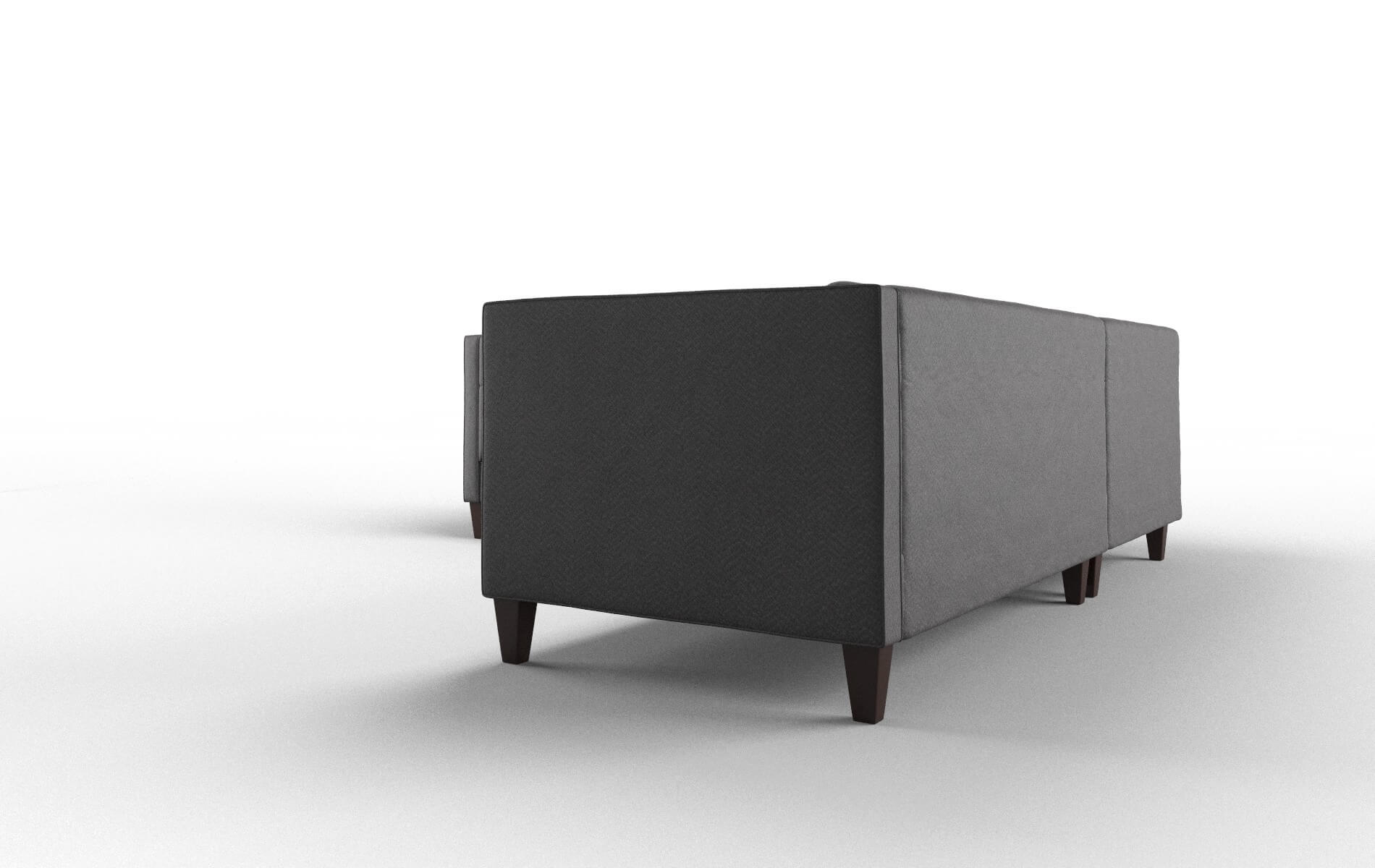Messina Catalina Charcoal Sectional espresso legs 4