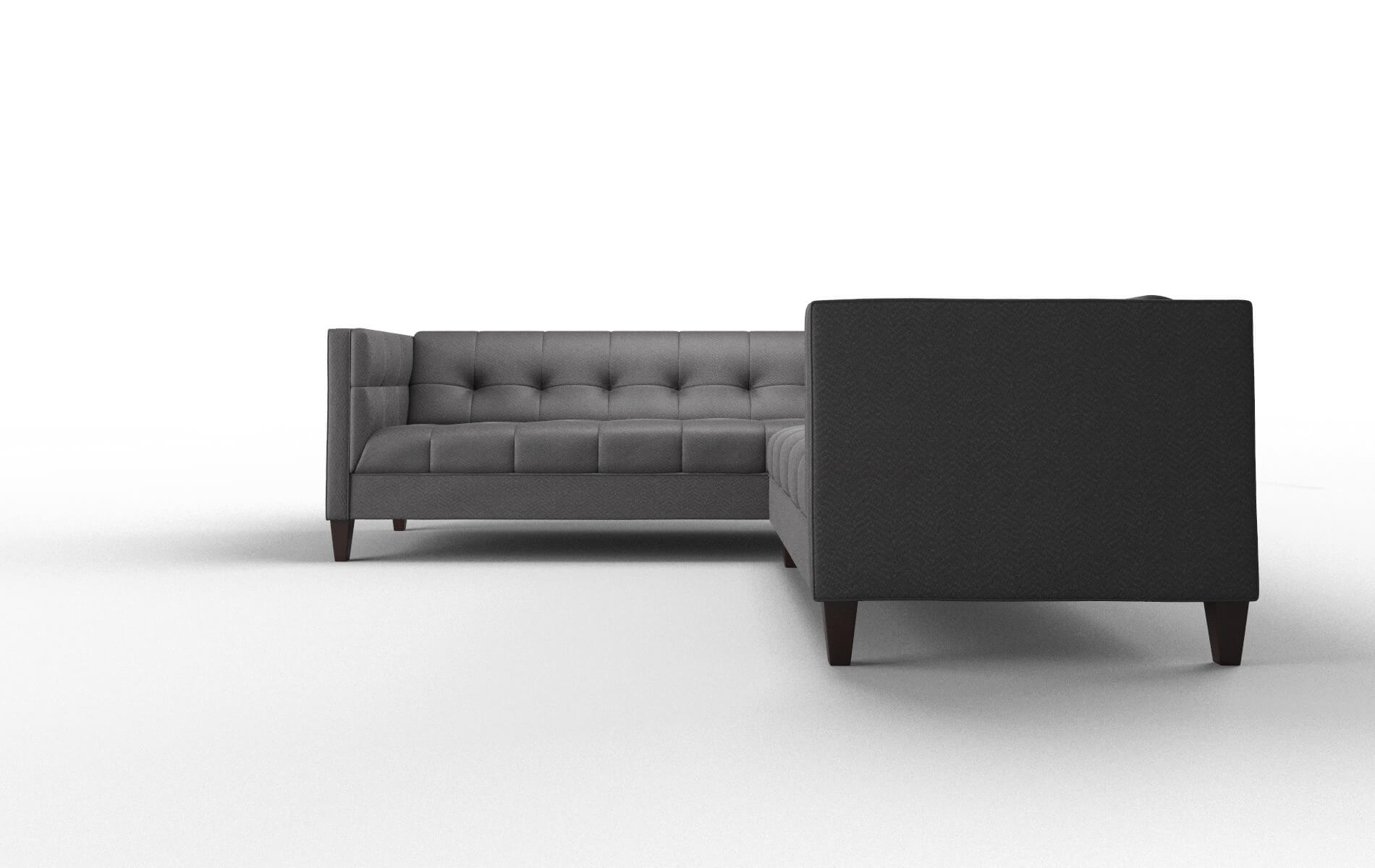 Messina Catalina Charcoal Sectional espresso legs 5