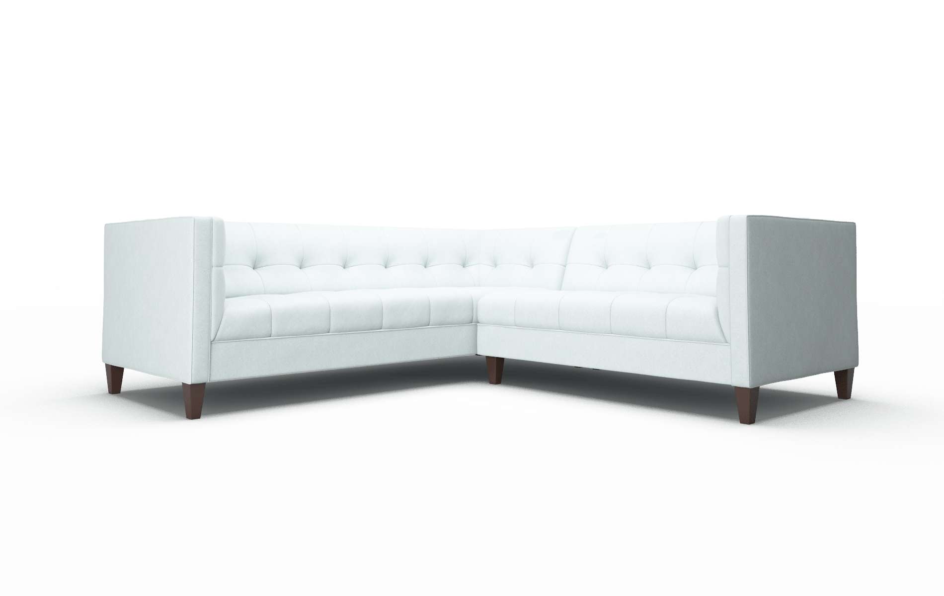 Messina Clyde Cornflower Sectional espresso legs 1