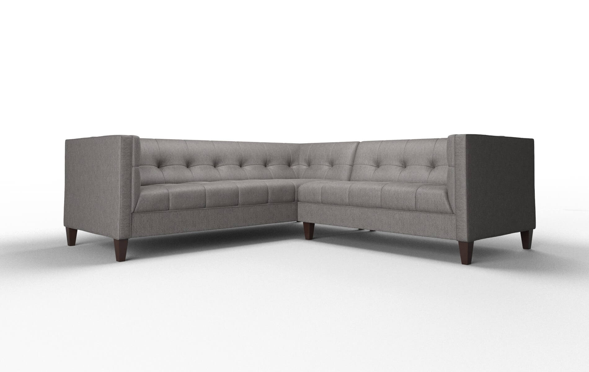 Messina Cosmo Charcoal Sectional espresso legs 1