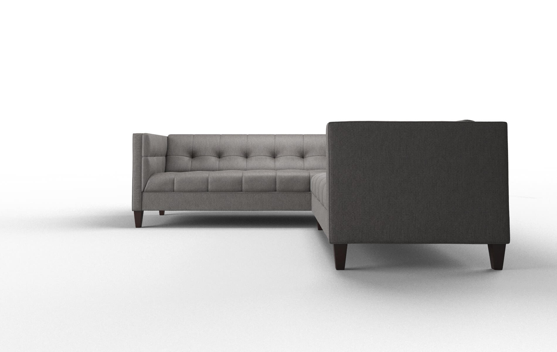 Messina Cosmo Charcoal Sectional espresso legs 5