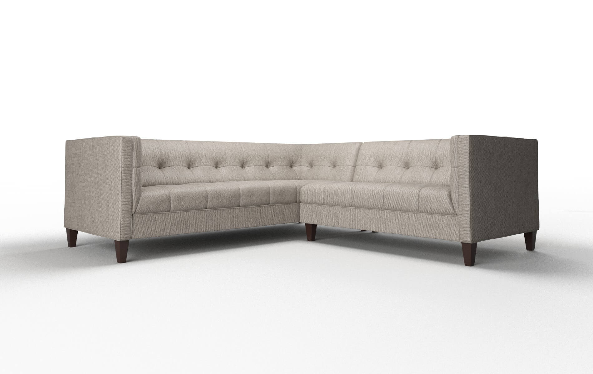 Messina Cosmo Taupe Sectional espresso legs 1