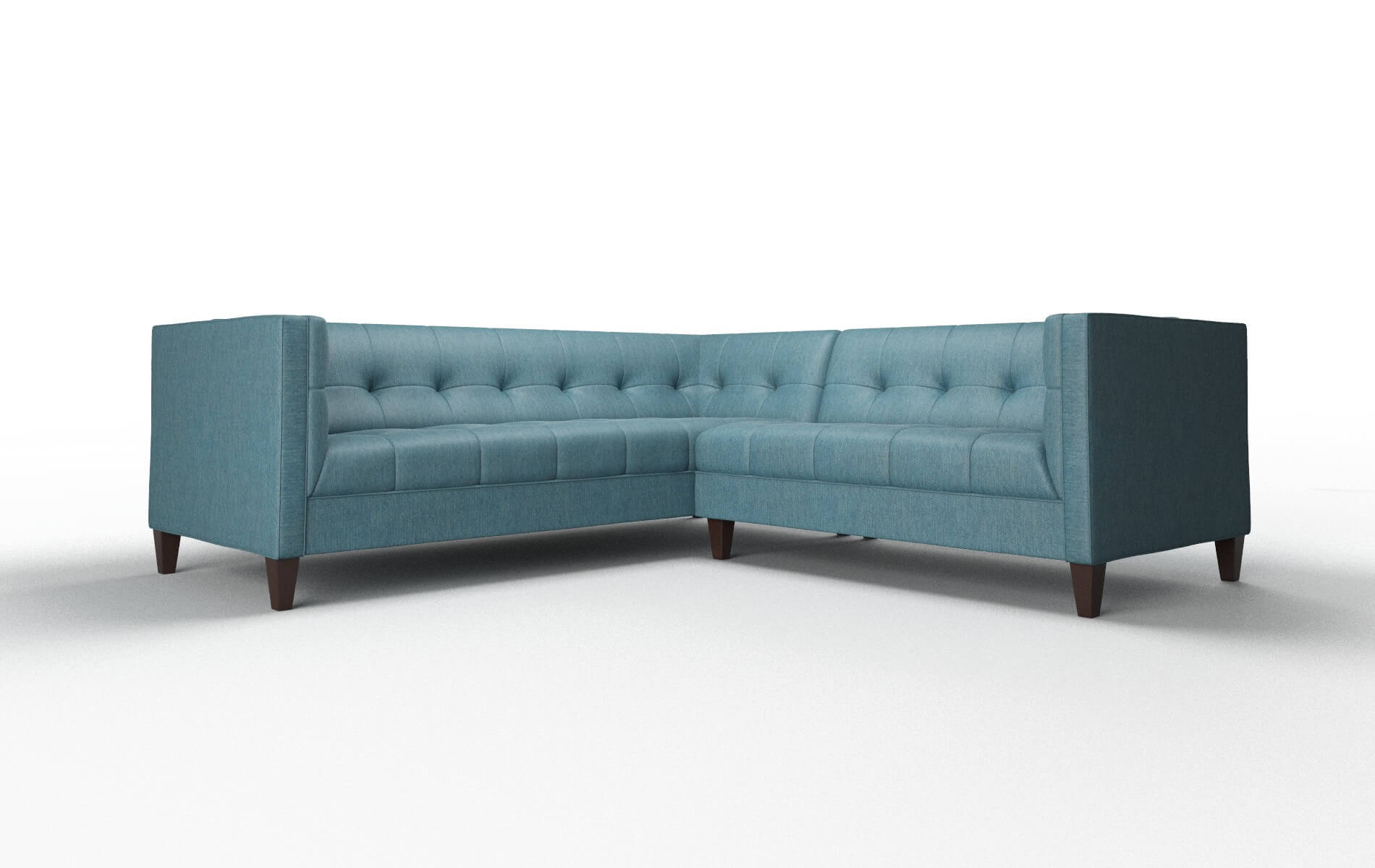 Messina Cosmo Teal Sectional espresso legs 1