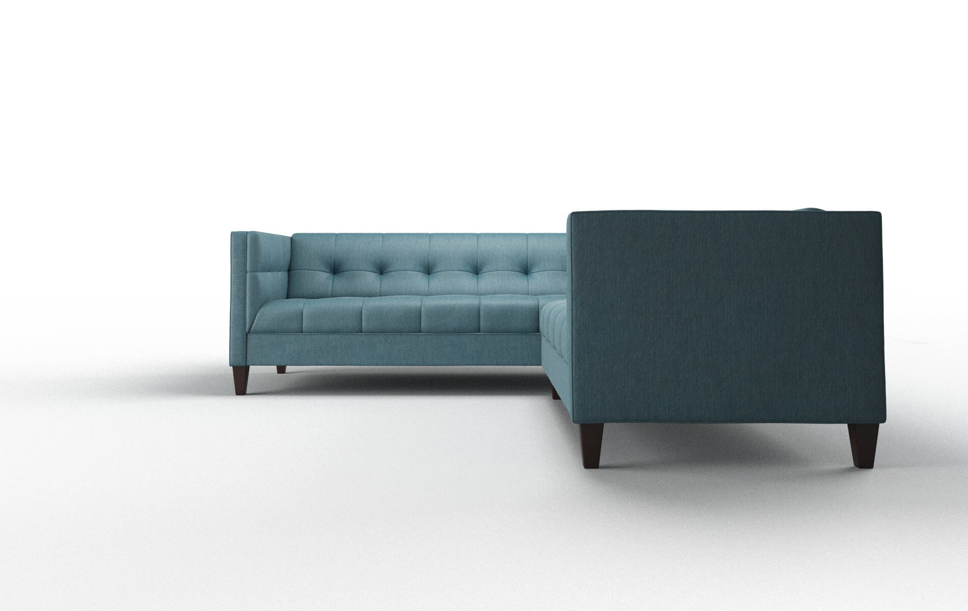 Messina Cosmo Teal Sectional espresso legs 5