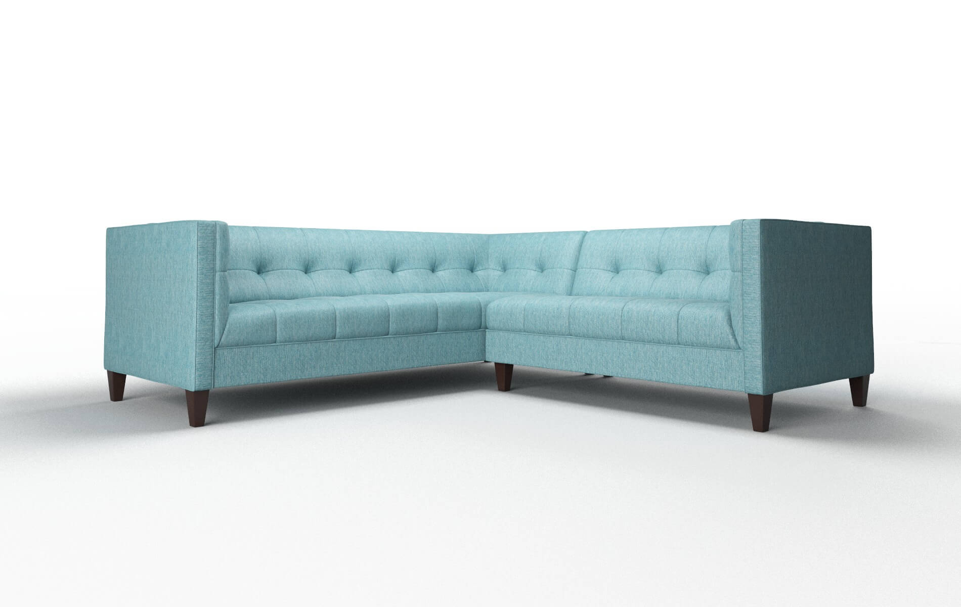 Messina Cosmo Turquoise Sectional espresso legs 1
