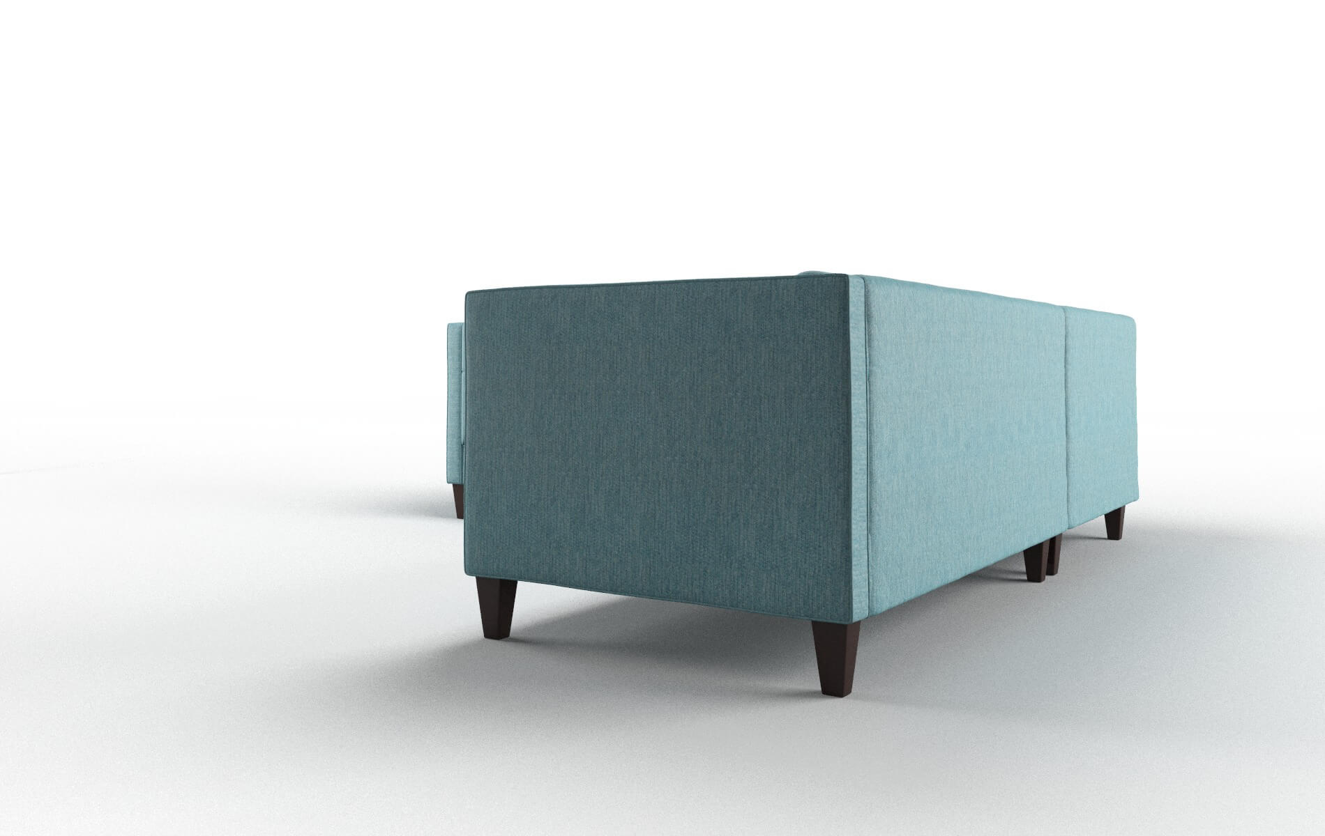 Messina Cosmo Turquoise Sectional espresso legs 4