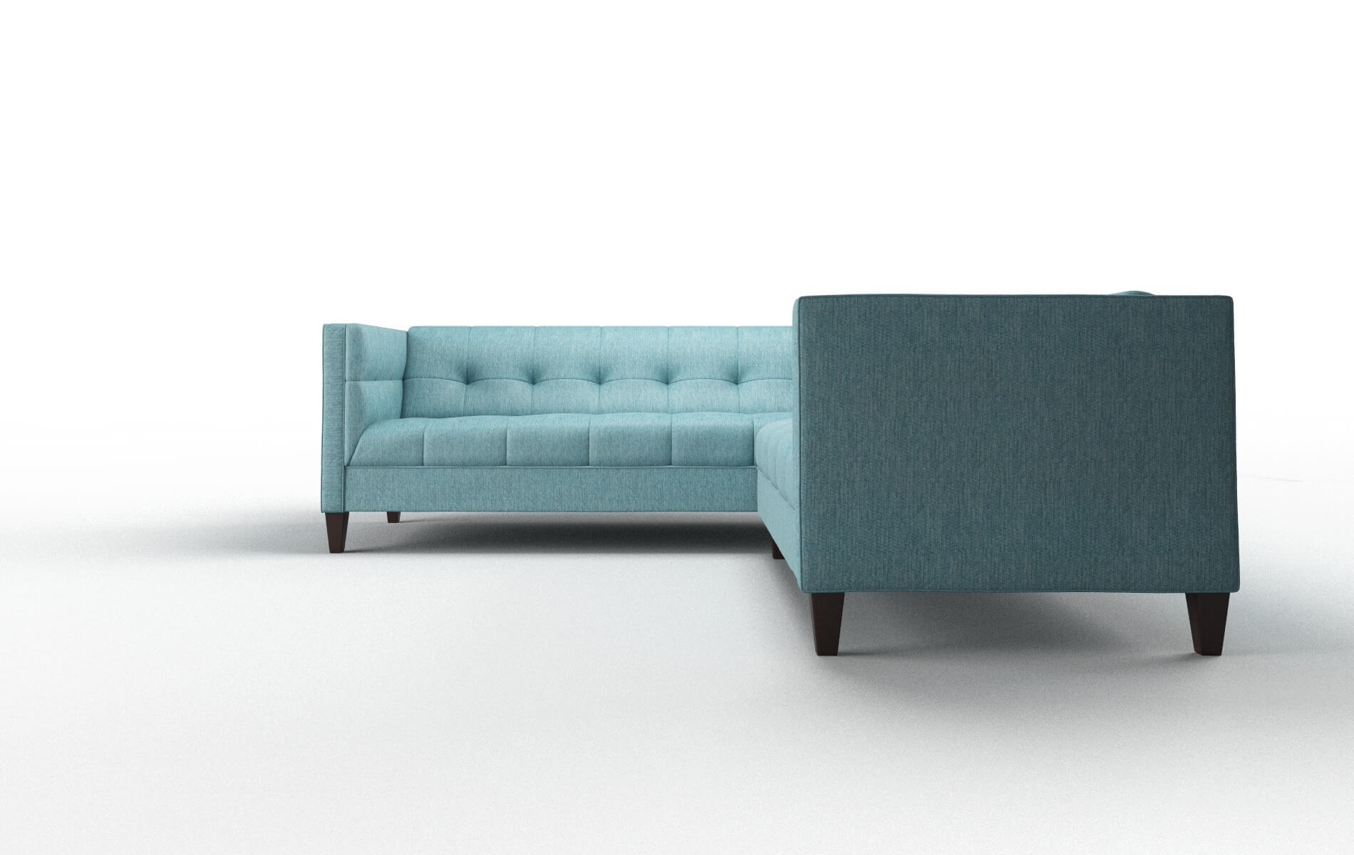Messina Cosmo Turquoise Sectional espresso legs 5