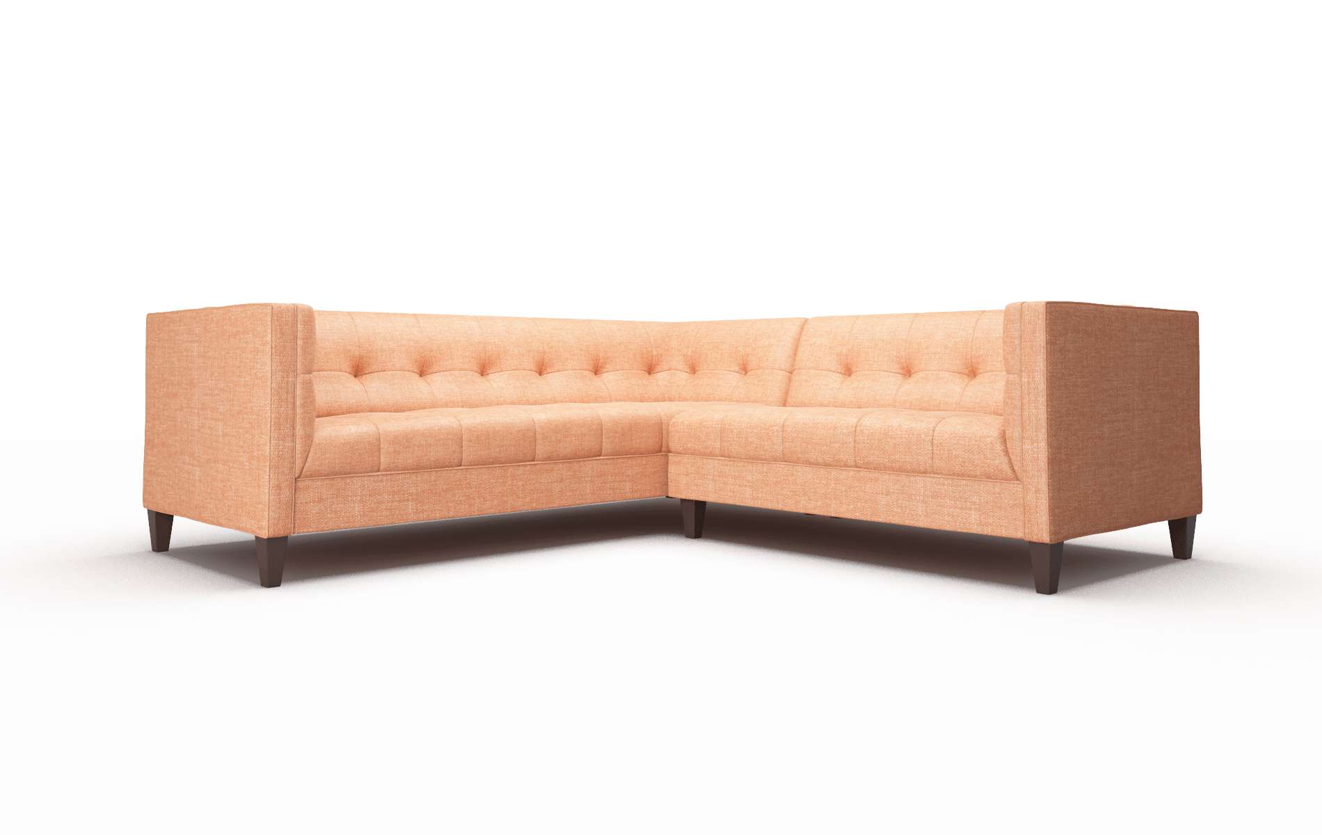 Messina Hepburn Appricot Sectional espresso legs 1