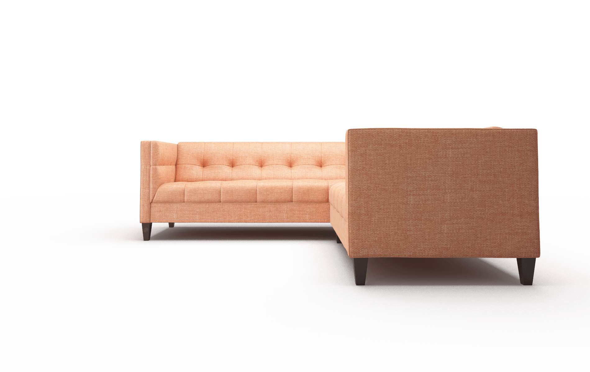 Messina Hepburn Appricot Sectional espresso legs 5