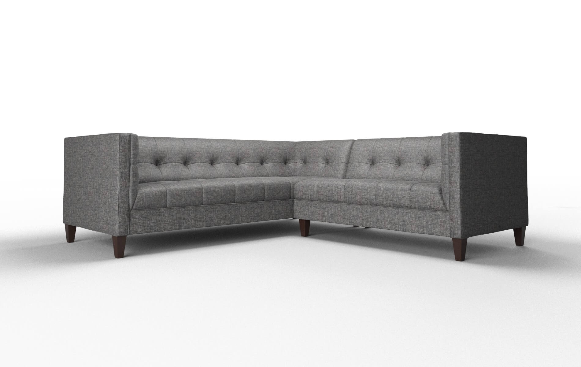 Messina Insight Charcoal Sectional espresso legs 1