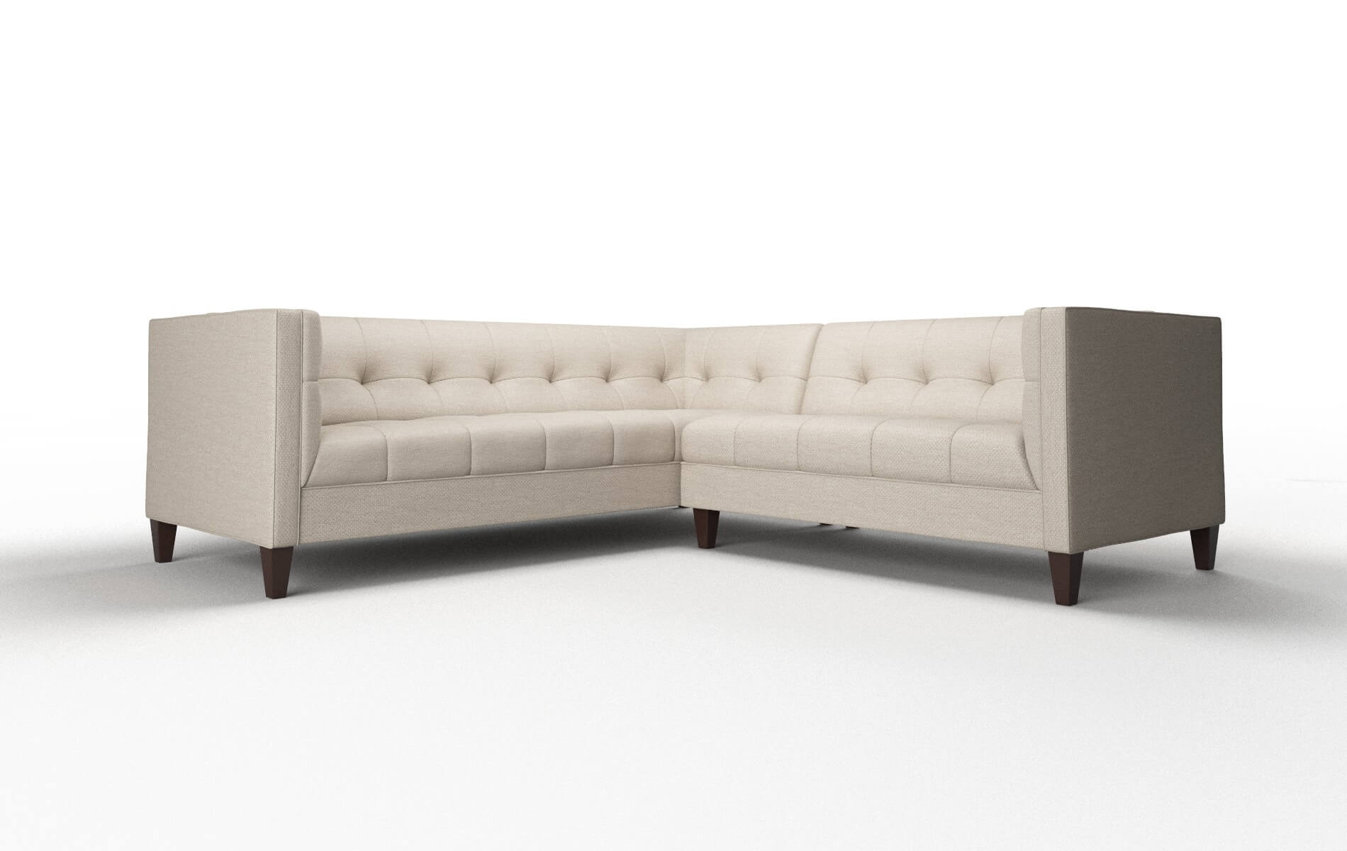 Messina Oscar linen Sectional Espresso Legs  1
