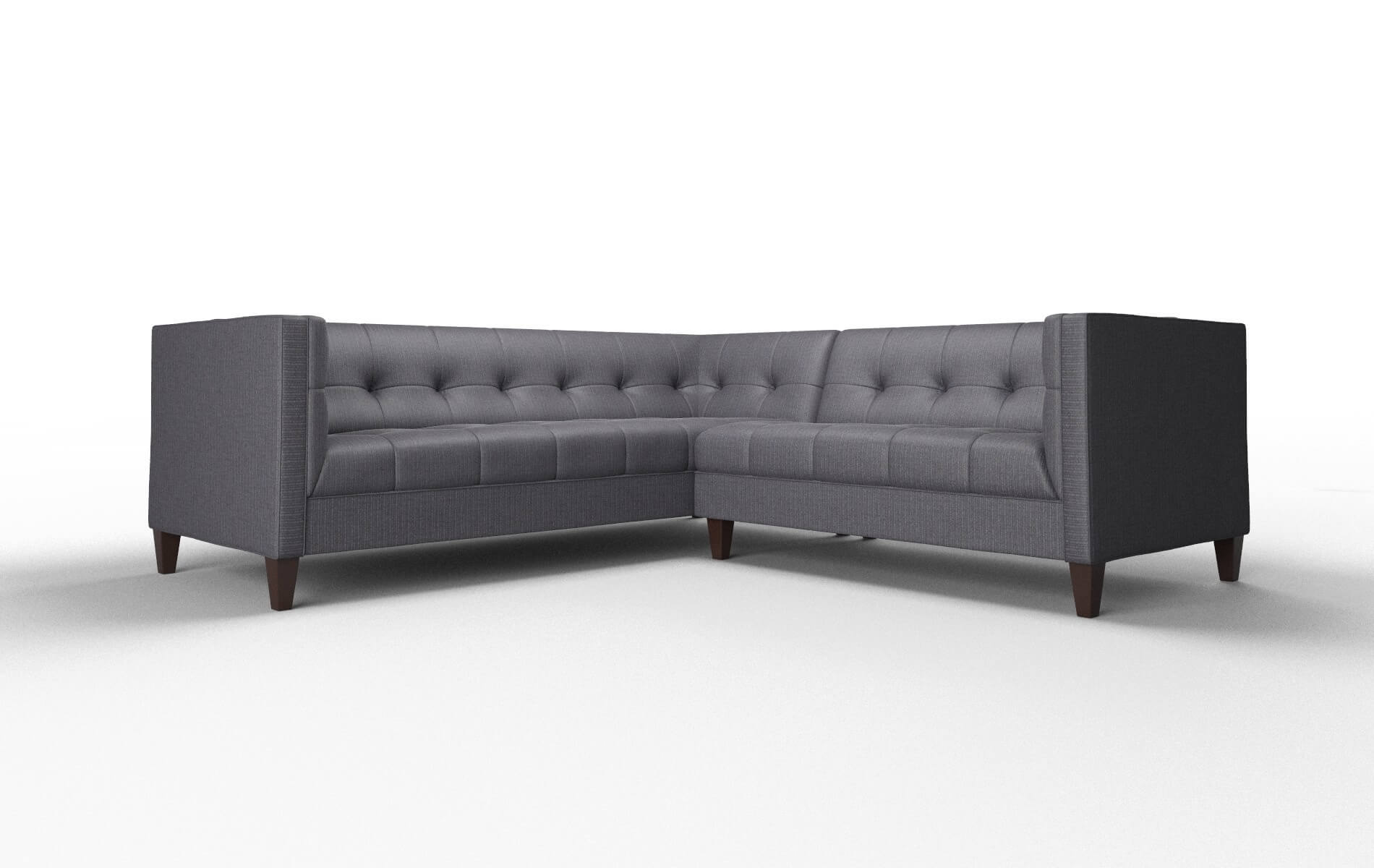 Messina Parker Charcoal Sectional espresso legs 1