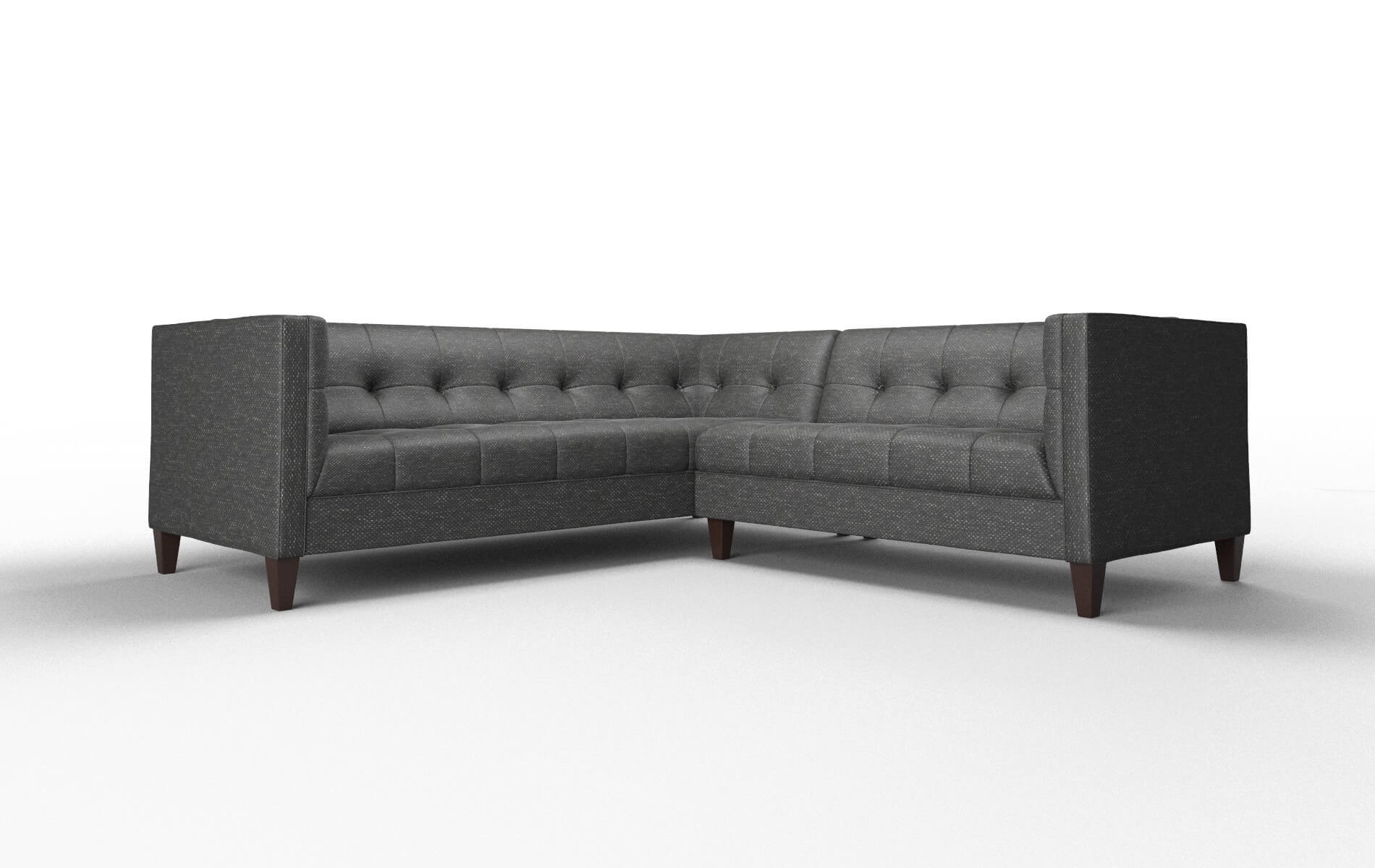 Messina Phoenix Charcoal Sectional espresso legs 1