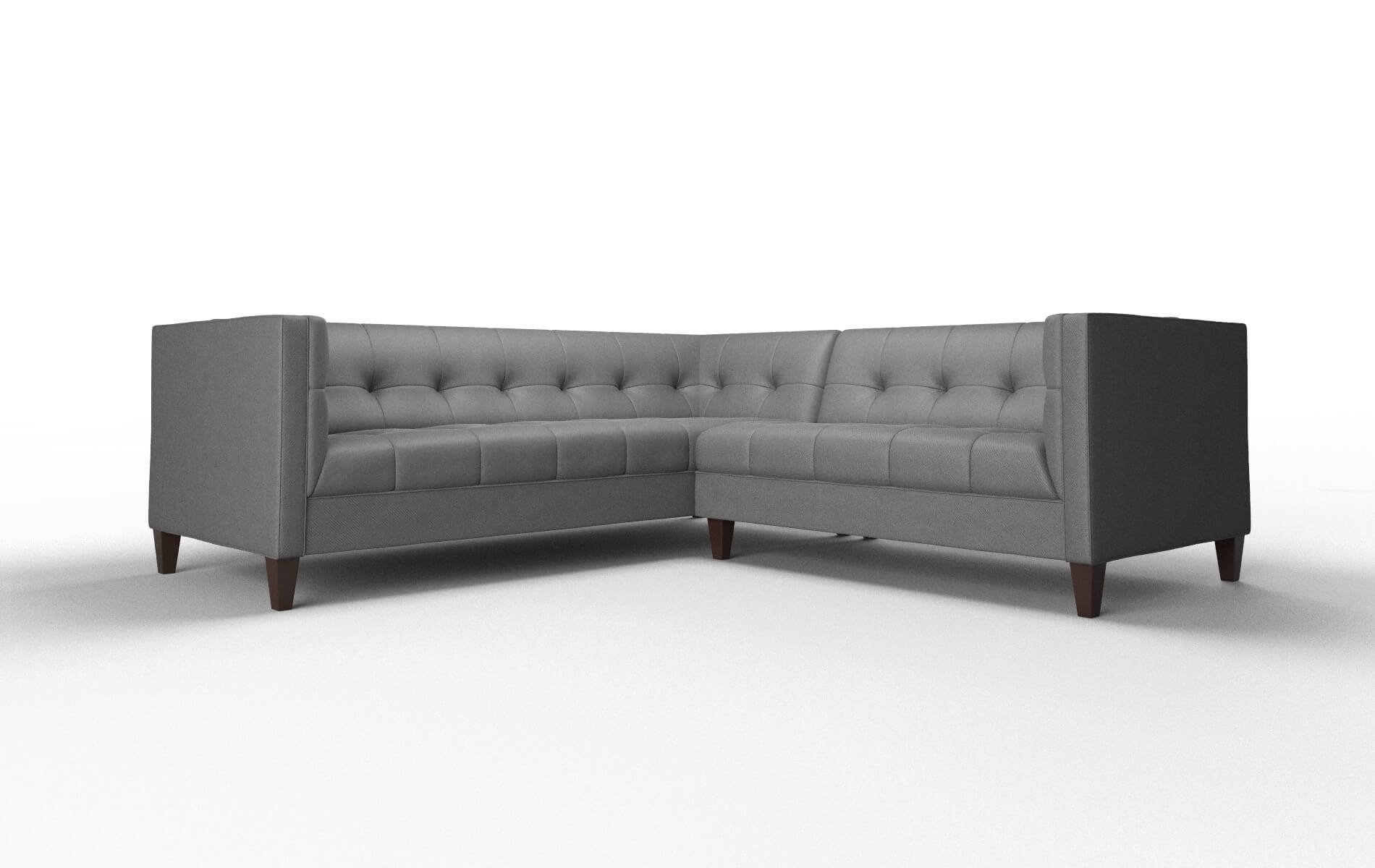 Messina Rocket Charcoal Sectional espresso legs 1