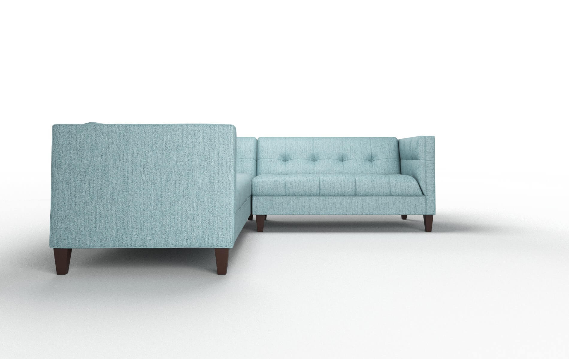 Messina Sasha Teal Sectional espresso legs 2