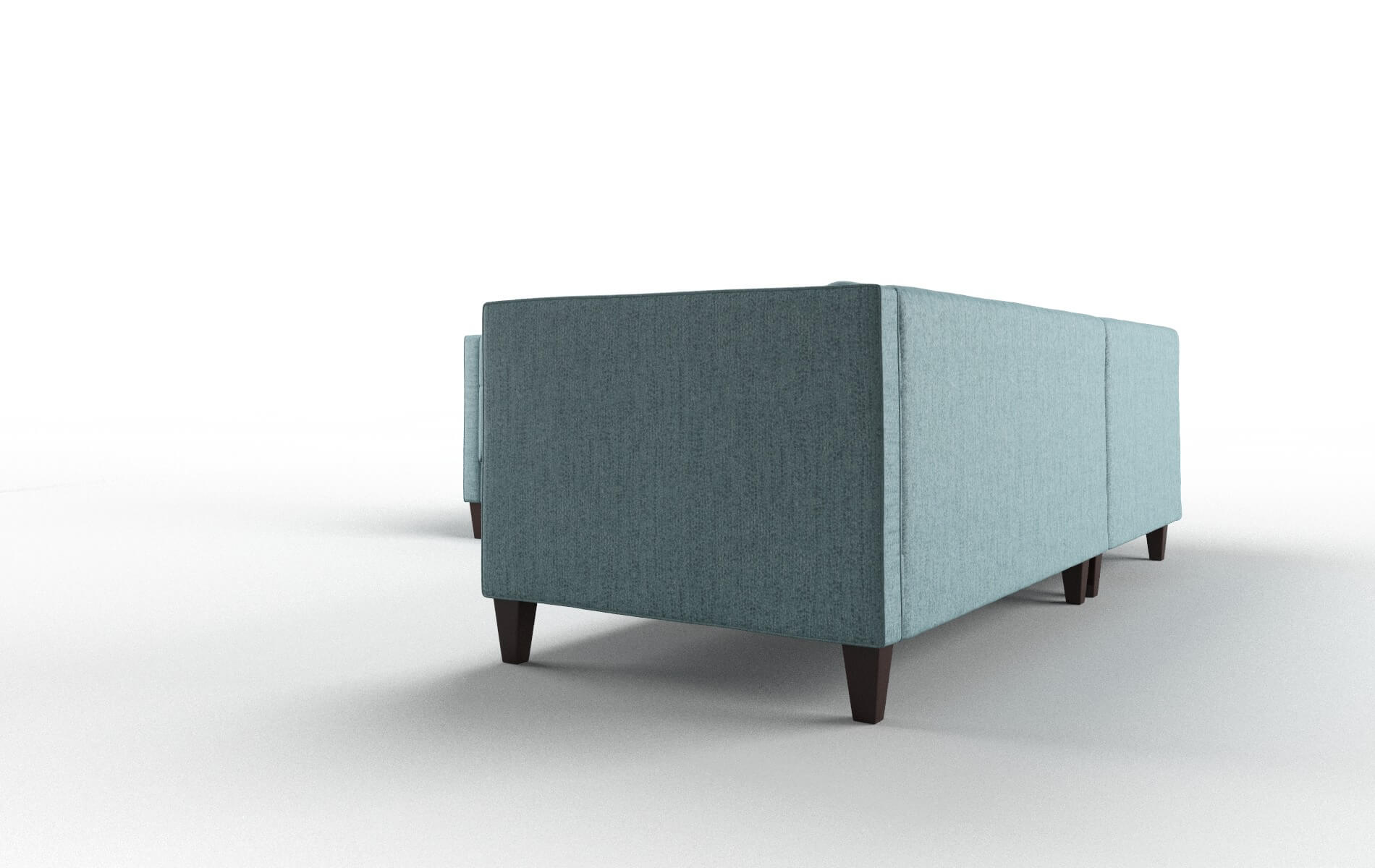 Messina Sasha Teal Sectional espresso legs 4