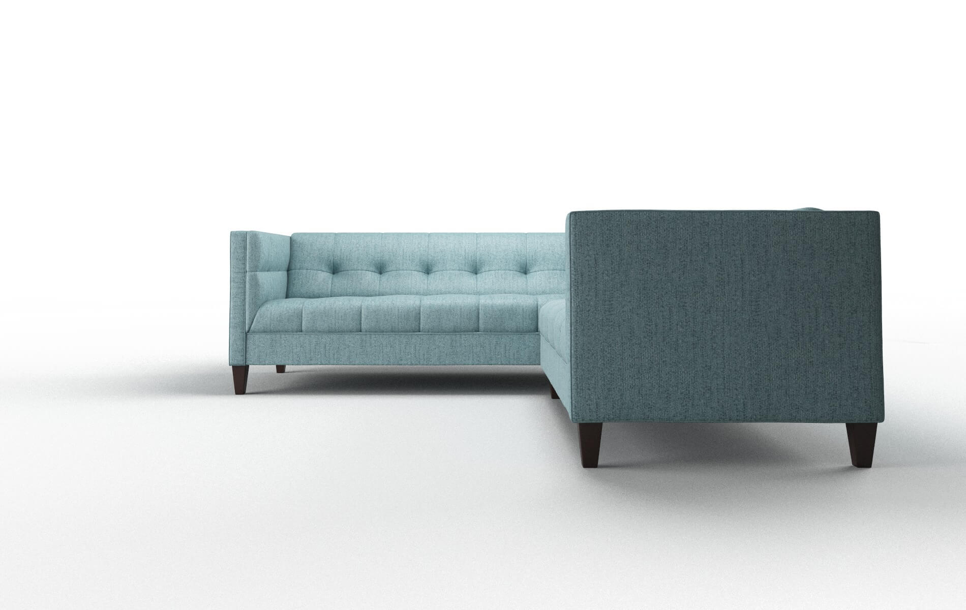 Messina Sasha Teal Sectional espresso legs 5