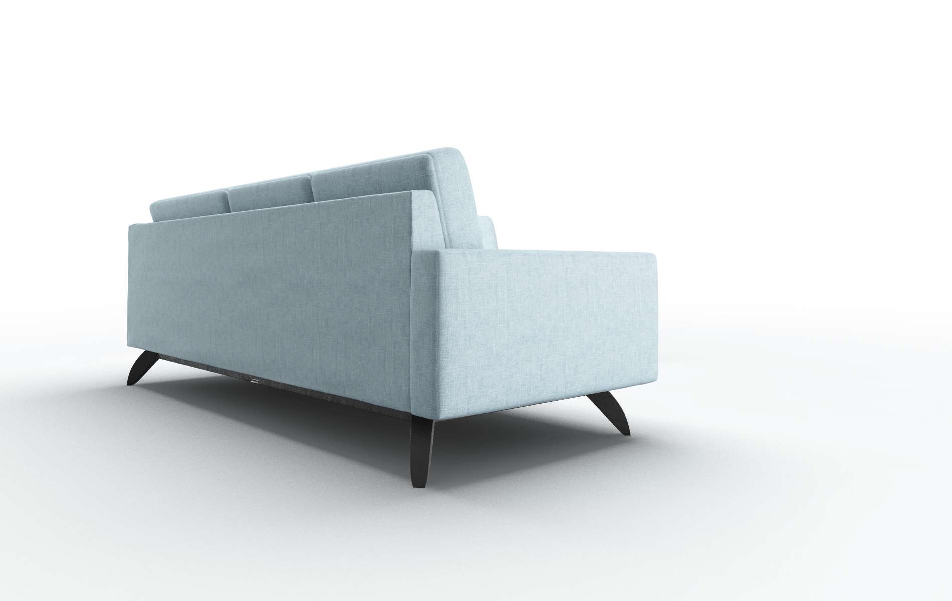 Milan Atlas Turquoise Sectional espresso legs 3