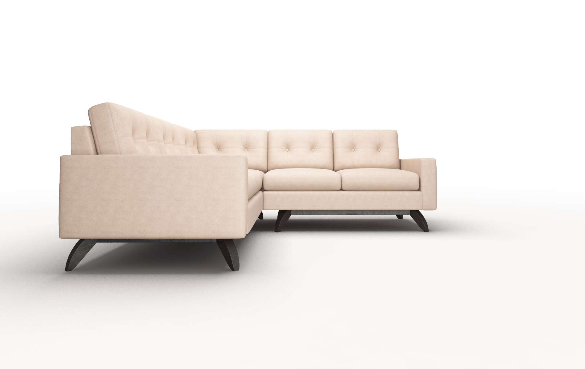Milan Bella Cocoa Sectional espresso legs 2