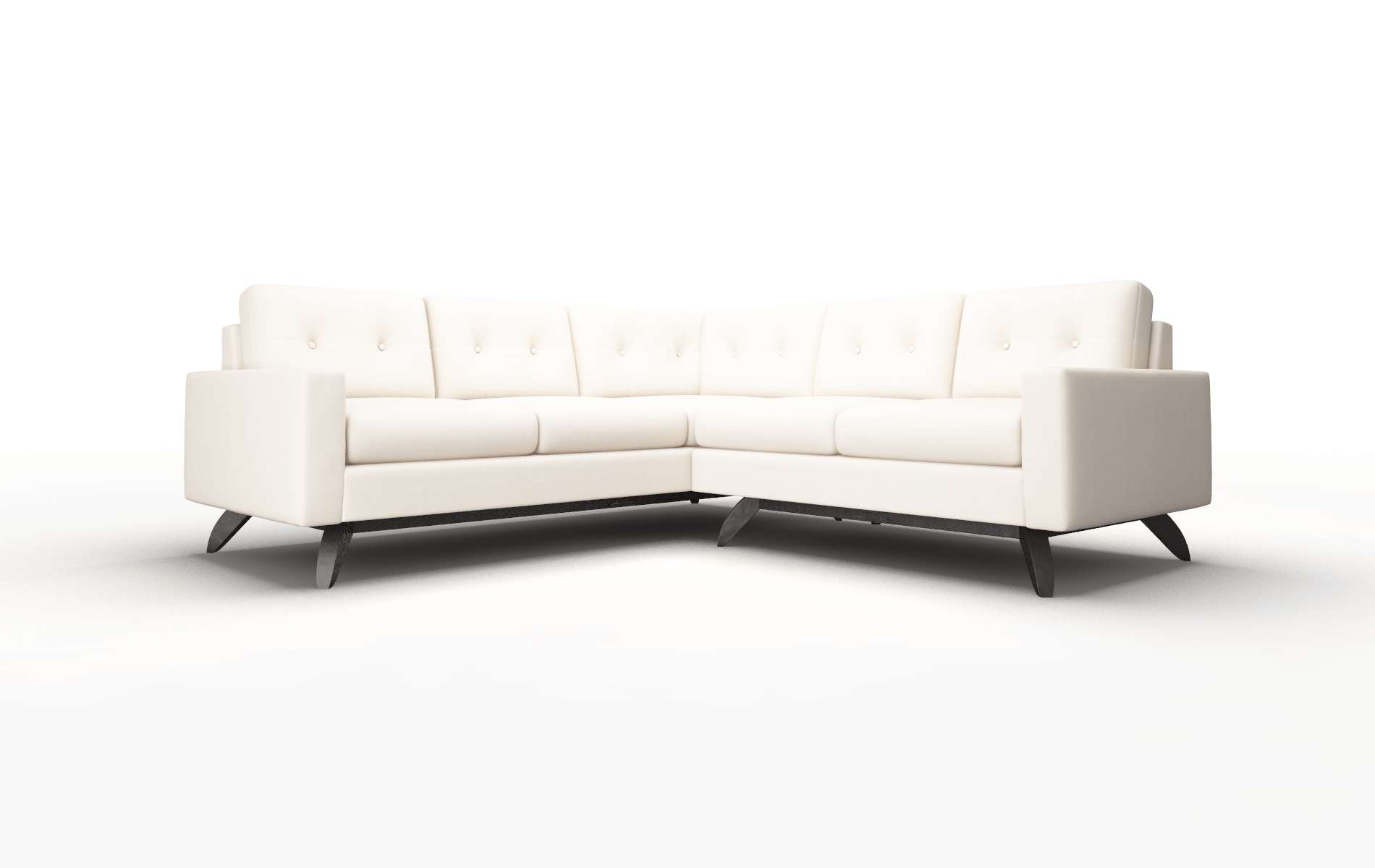 Milan Blanche Milky Sectional espresso legs 1