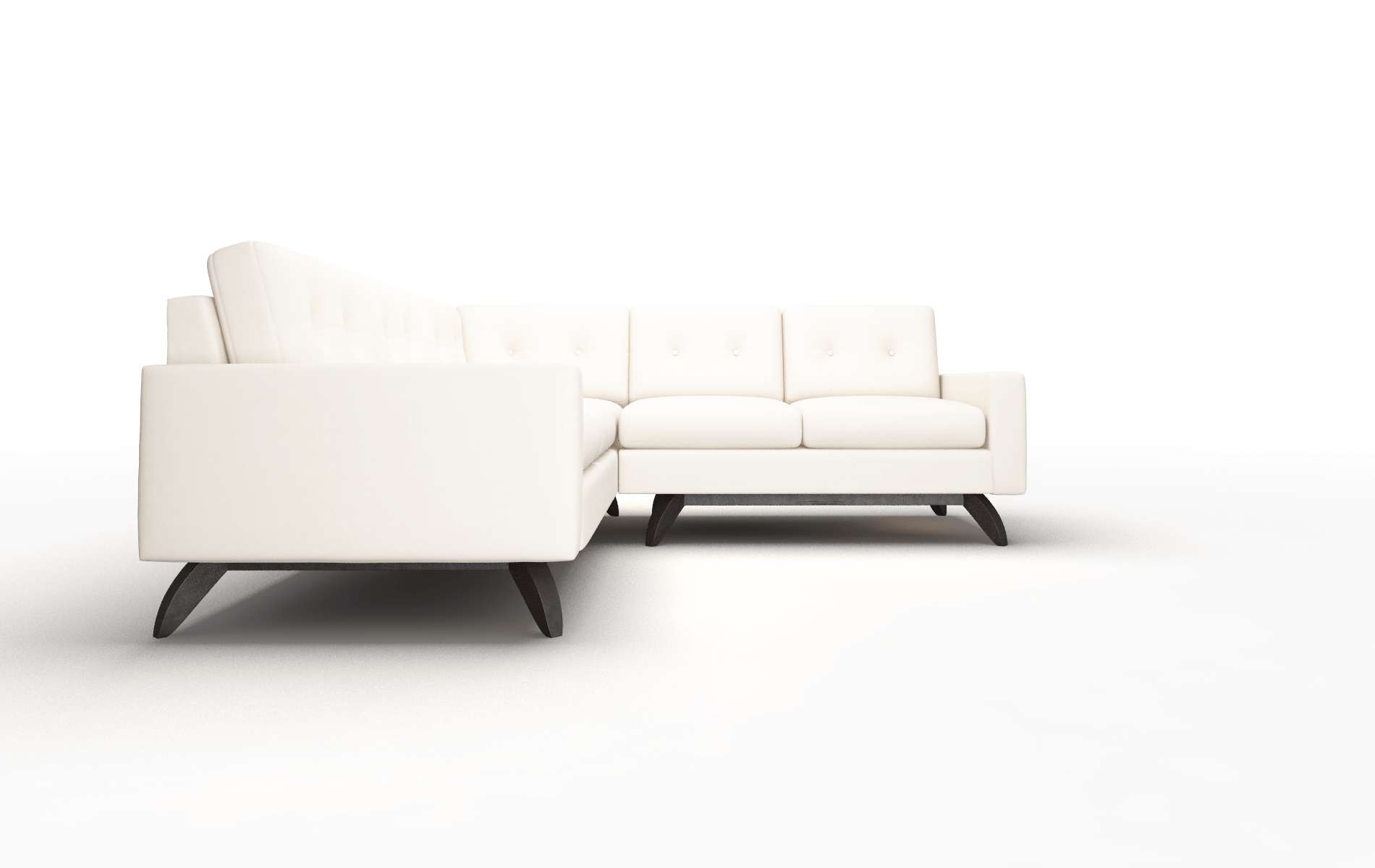 Milan Blanche Milky Sectional espresso legs 2