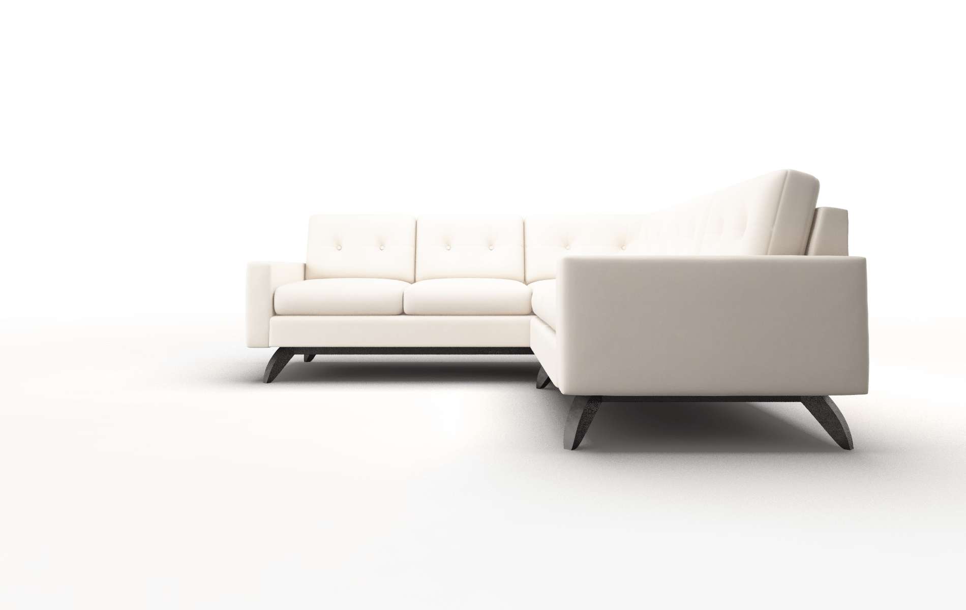 Milan Blanche Milky Sectional espresso legs 5