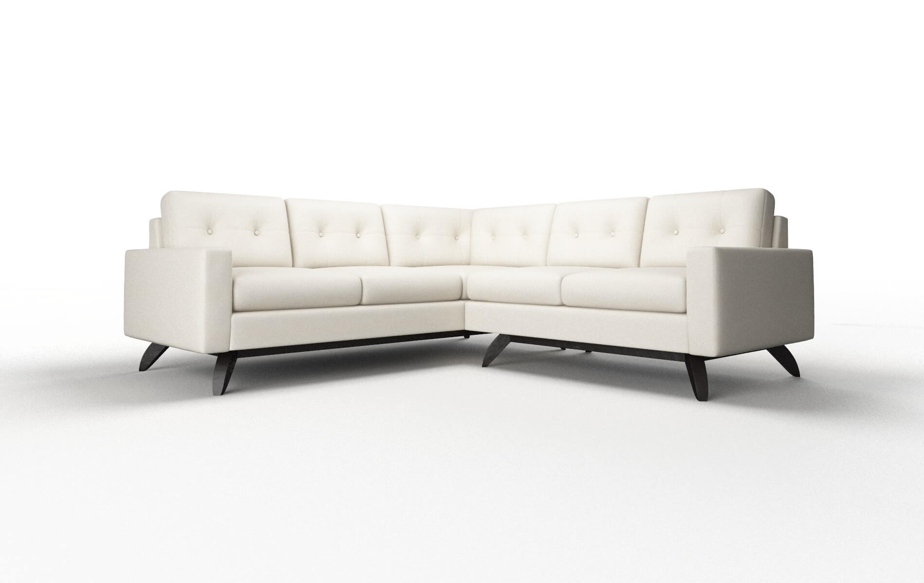 Milan Bungalow Ivory Sectional espresso legs 1