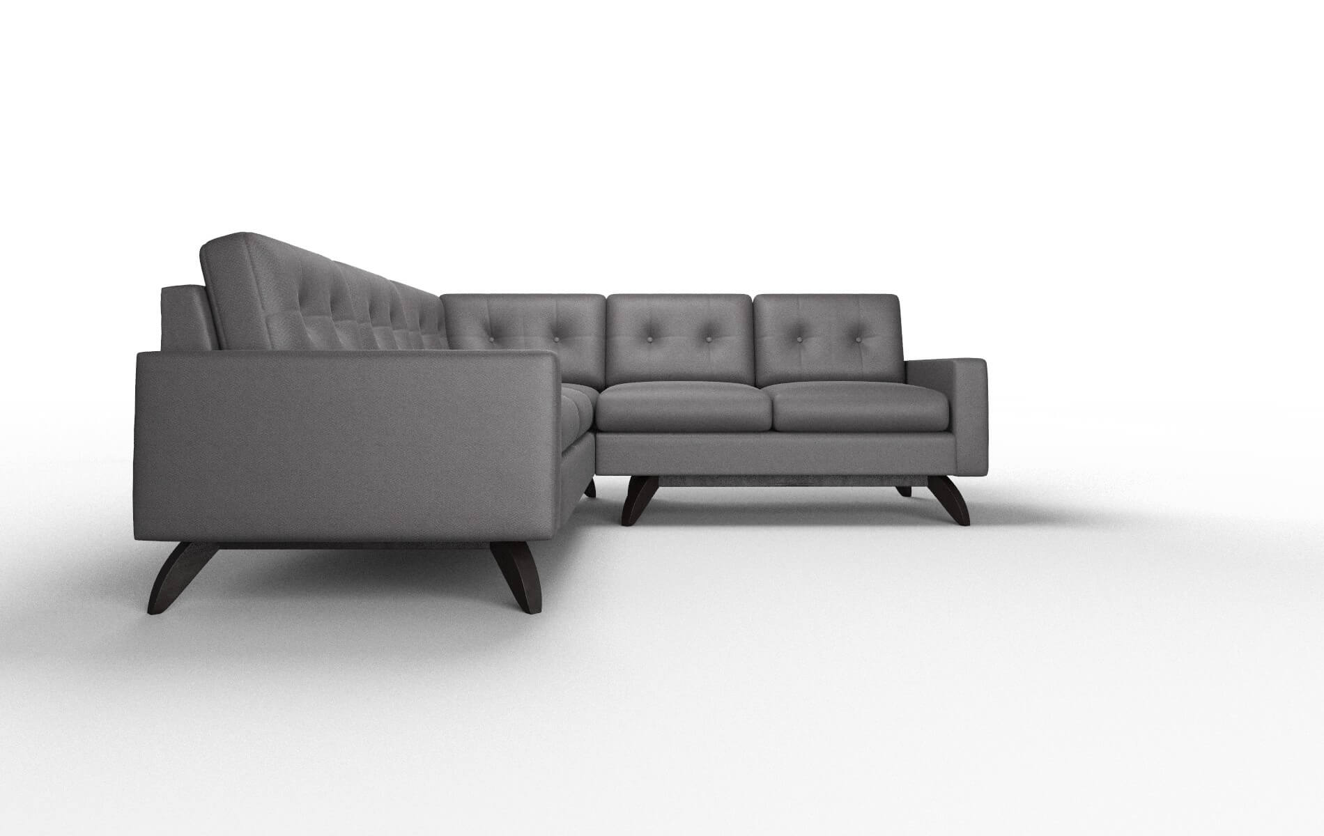 Milan Catalina Charcoal Sectional espresso legs 2