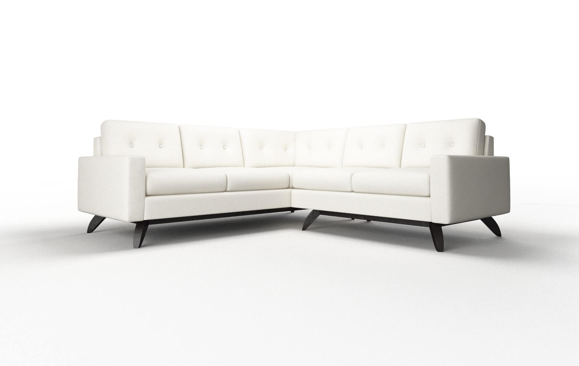 Milan Catalina Ivory Sectional espresso legs 1