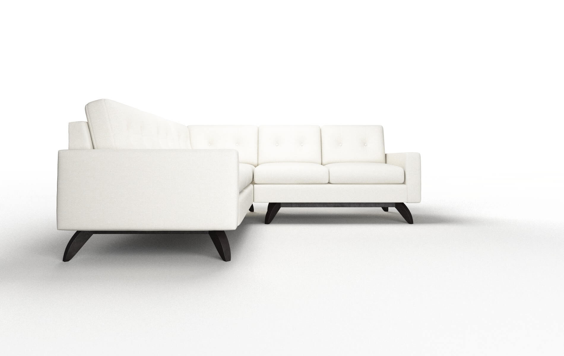 Milan Catalina Ivory Sectional espresso legs 2