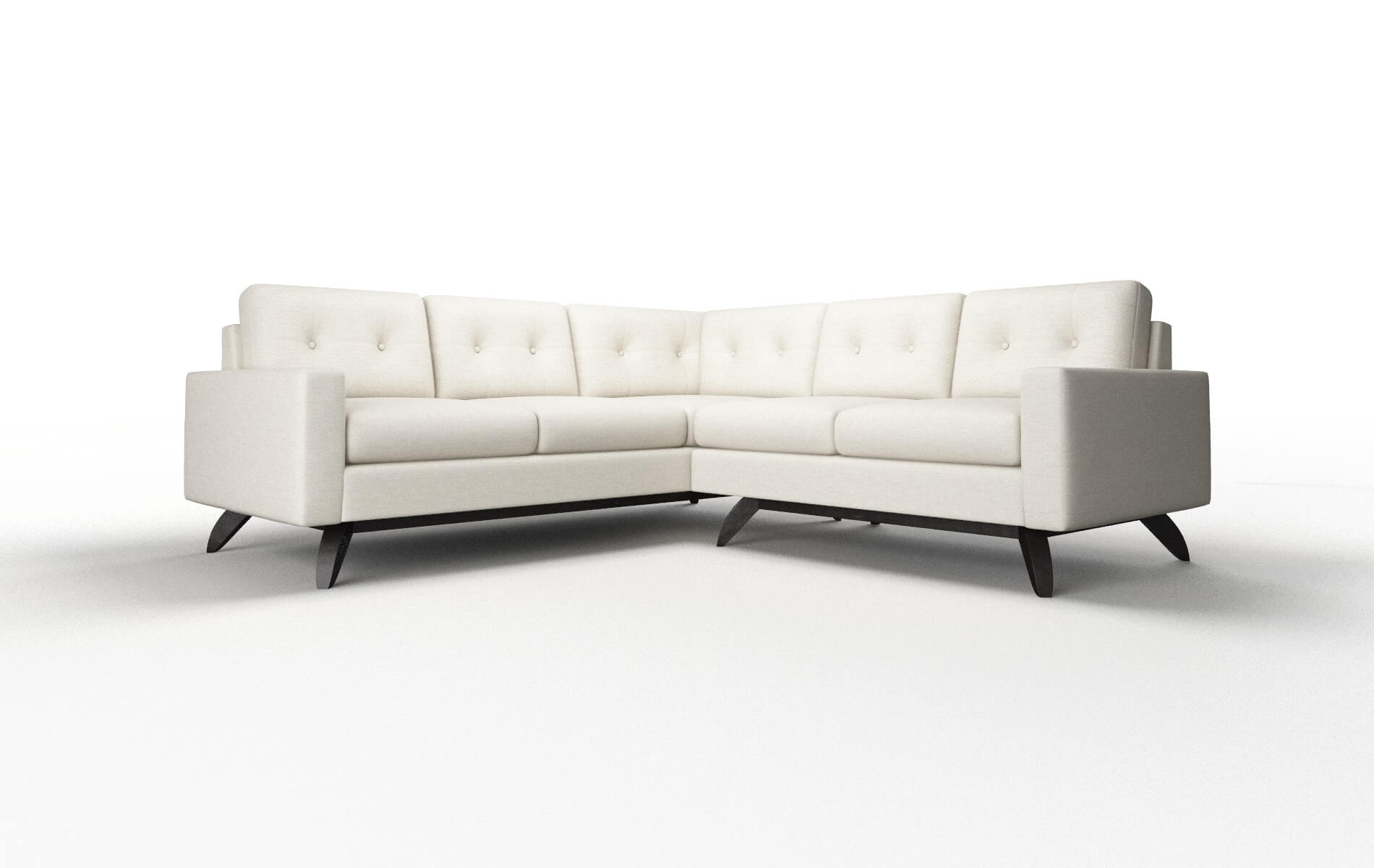 Milan Catalina Linen Sectional espresso legs 1