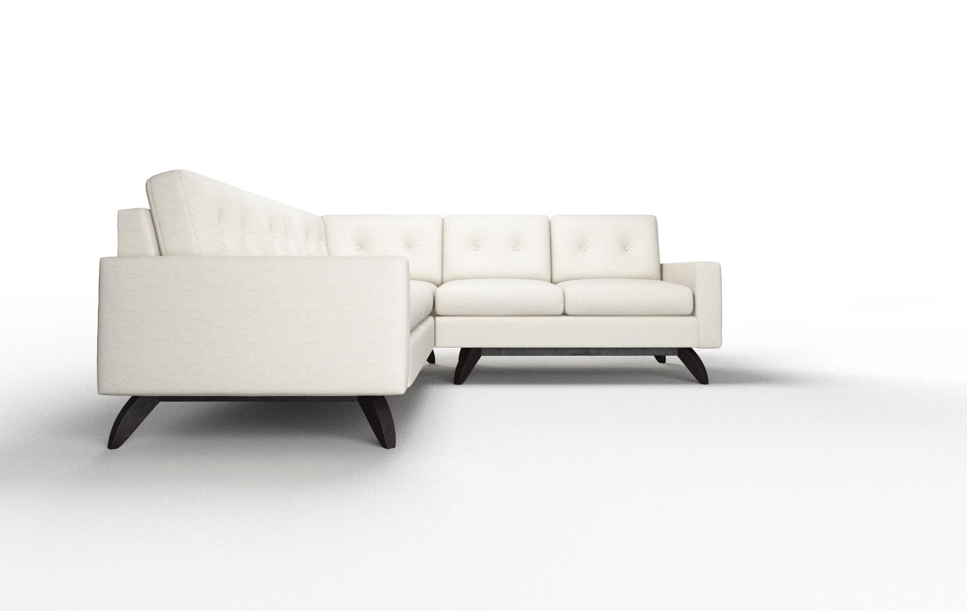 Milan Catalina Linen Sectional espresso legs 2